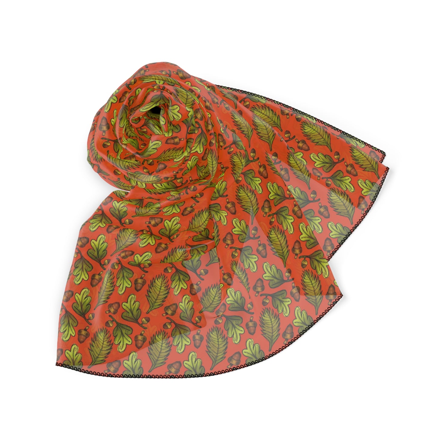 Oak Leaves & Acorns Woodland Witches Veil | Witchy Pagan Scarf