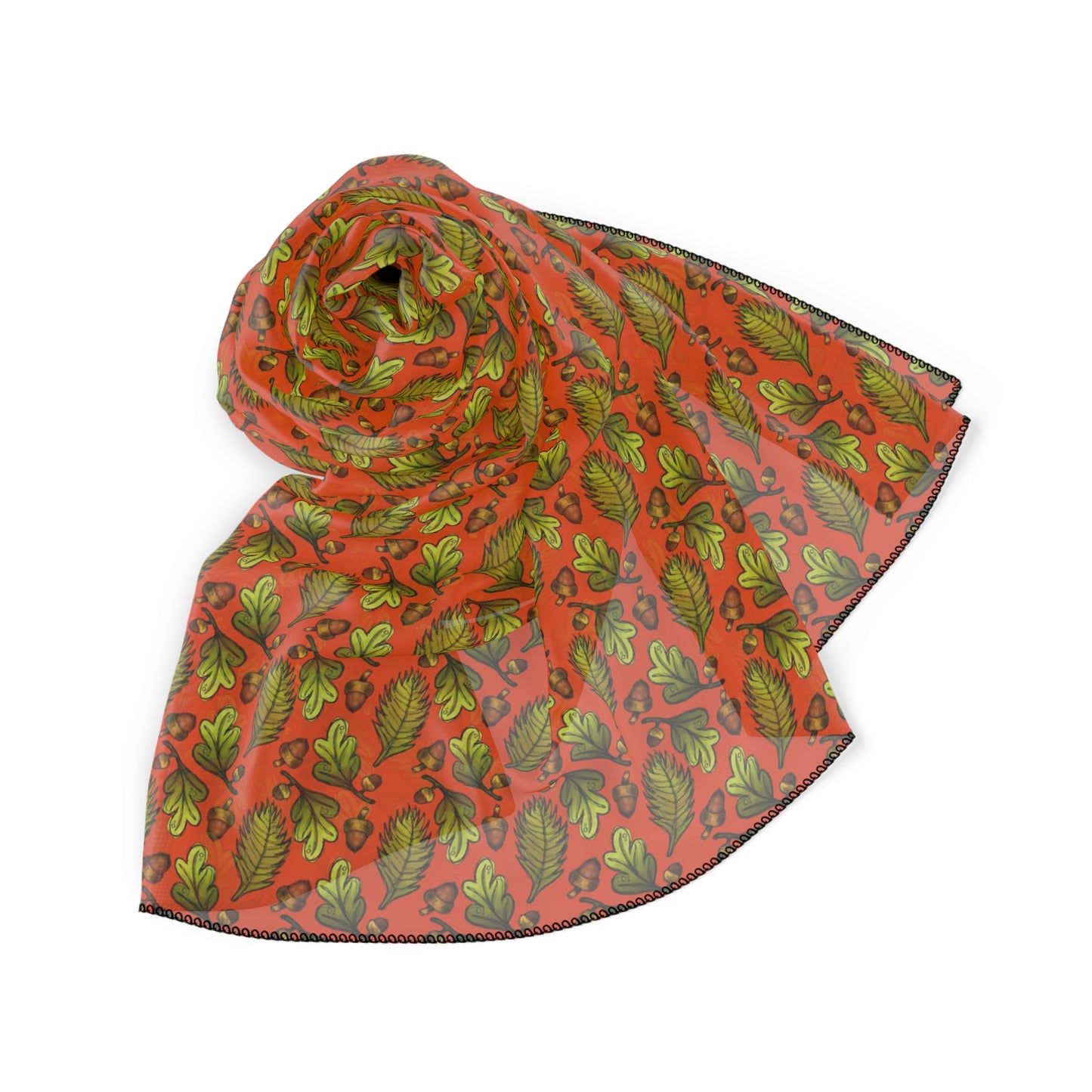 Oak Leaves & Acorns Woodland Witches Veil | Witchy Pagan Scarf