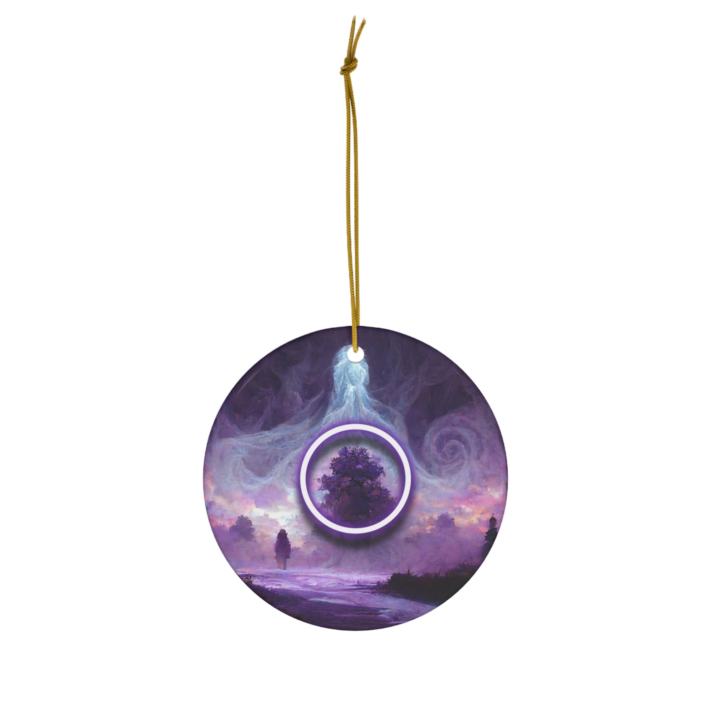 Ornament - Spirit Symbol - CERAMIC Witchy Pagan Wiccan Yule ornament for Yule Tree, Christmas Tree, or Yule decor, wiccan gift, pa