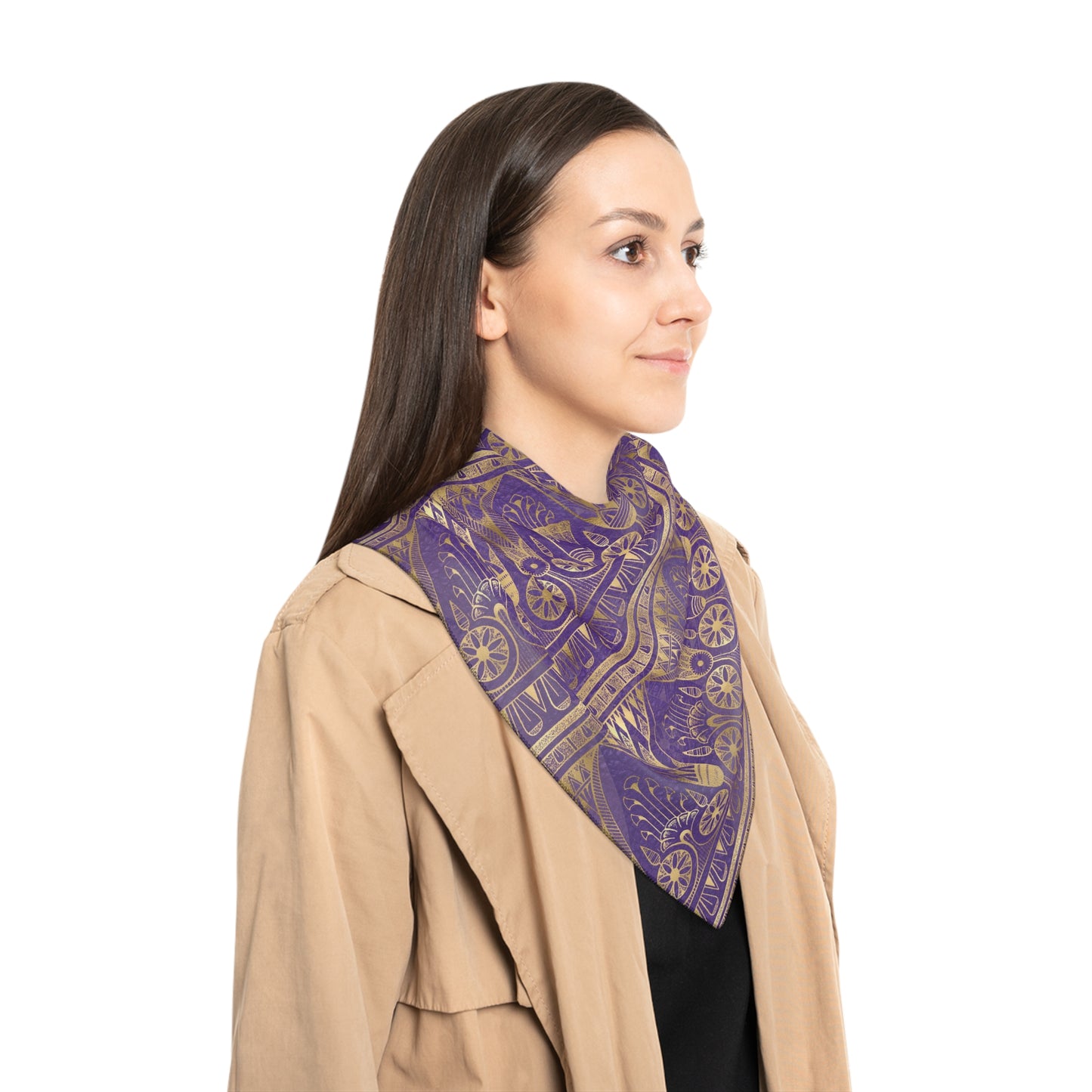 Purple & Gold Egyptian Inspired Witches Veil | Pagan Witchy Scarf