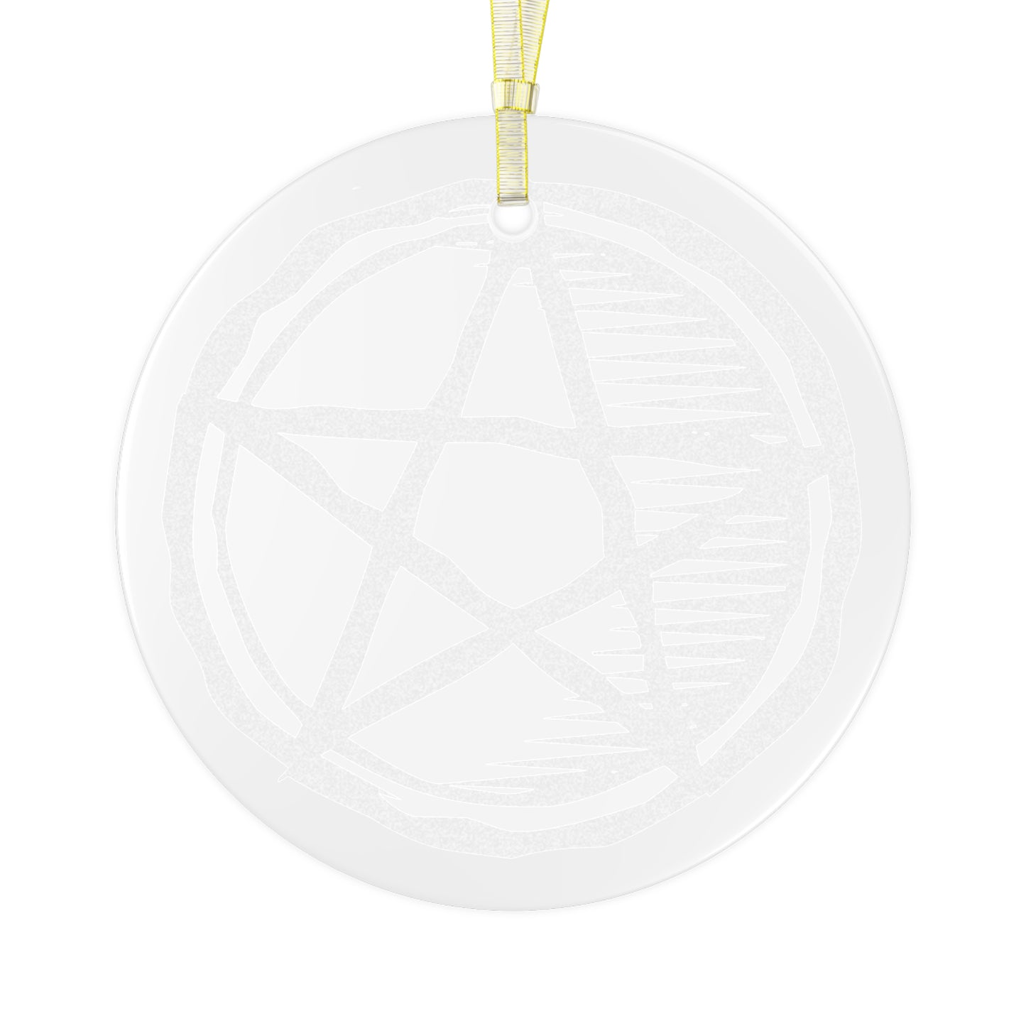 Glass Pentagram Ornament - Yule Ornament - Christmas Ornament - Ornament for Tree Winter Solstice - Pagan, Witch, Witchcraft