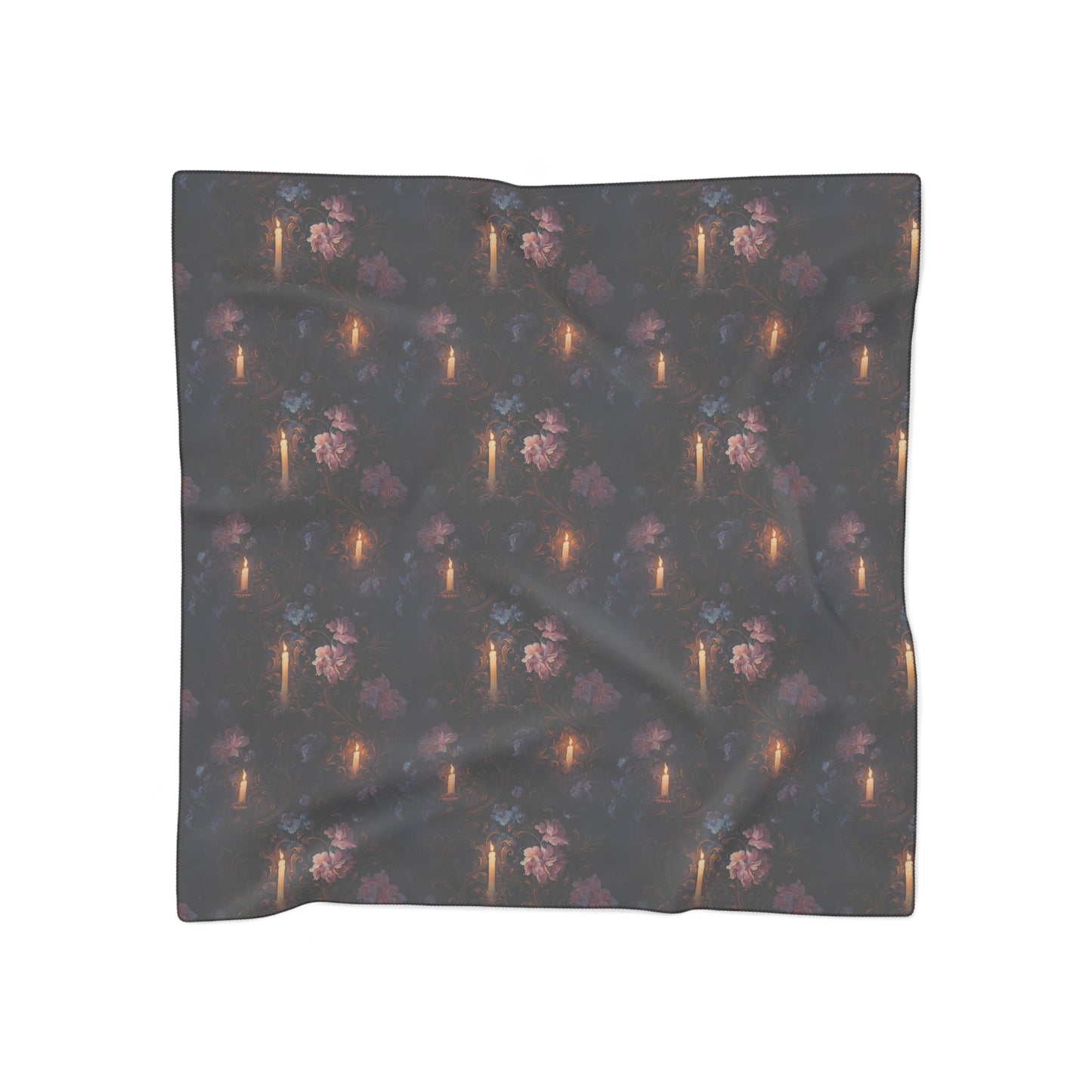 Candles & Flowers Gothic Witches Veil | Witchy Pagan Scarf