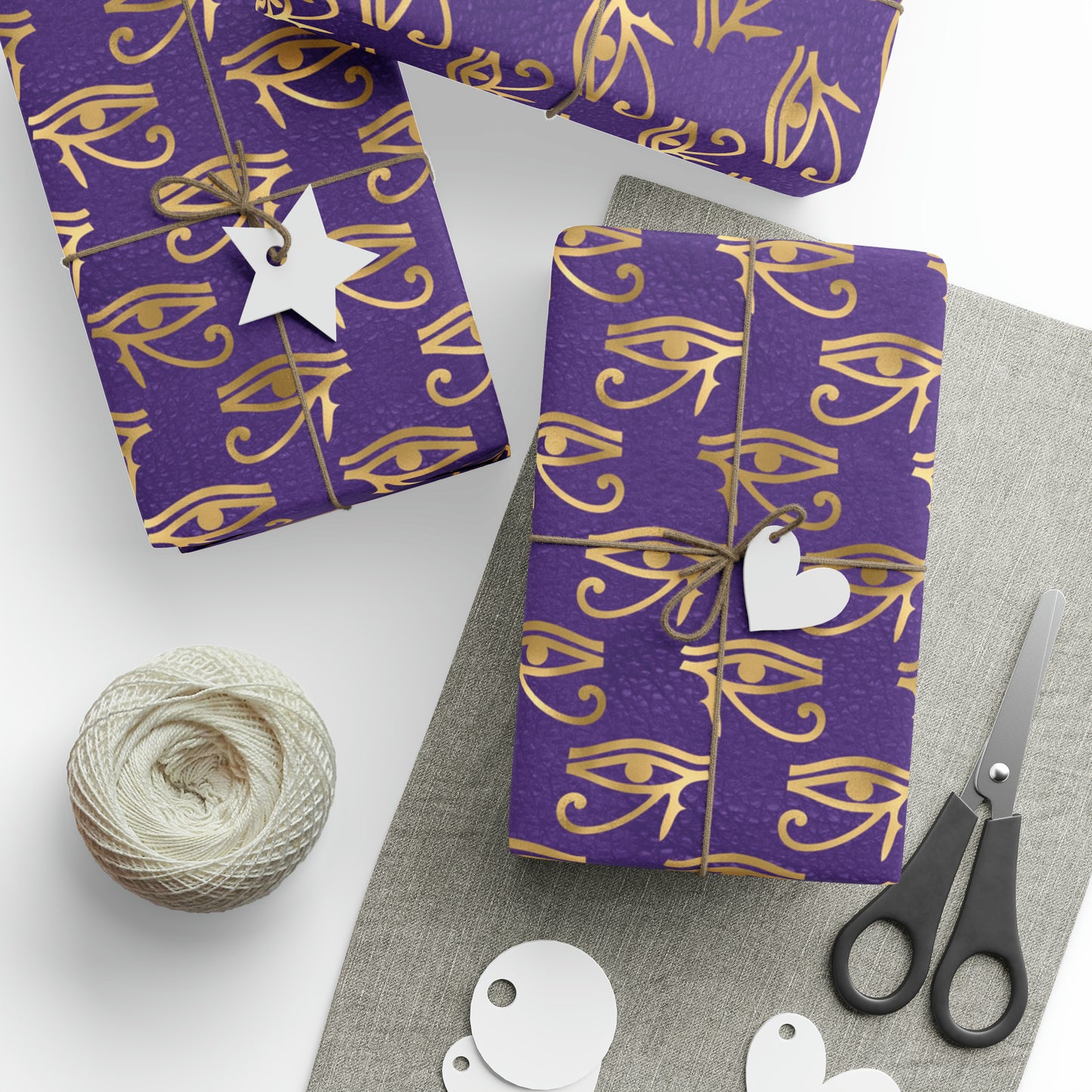 Eye of Ra Egyptian Purple & Gold | Witchy Wrapping Paper | Boutique Gift Wrap