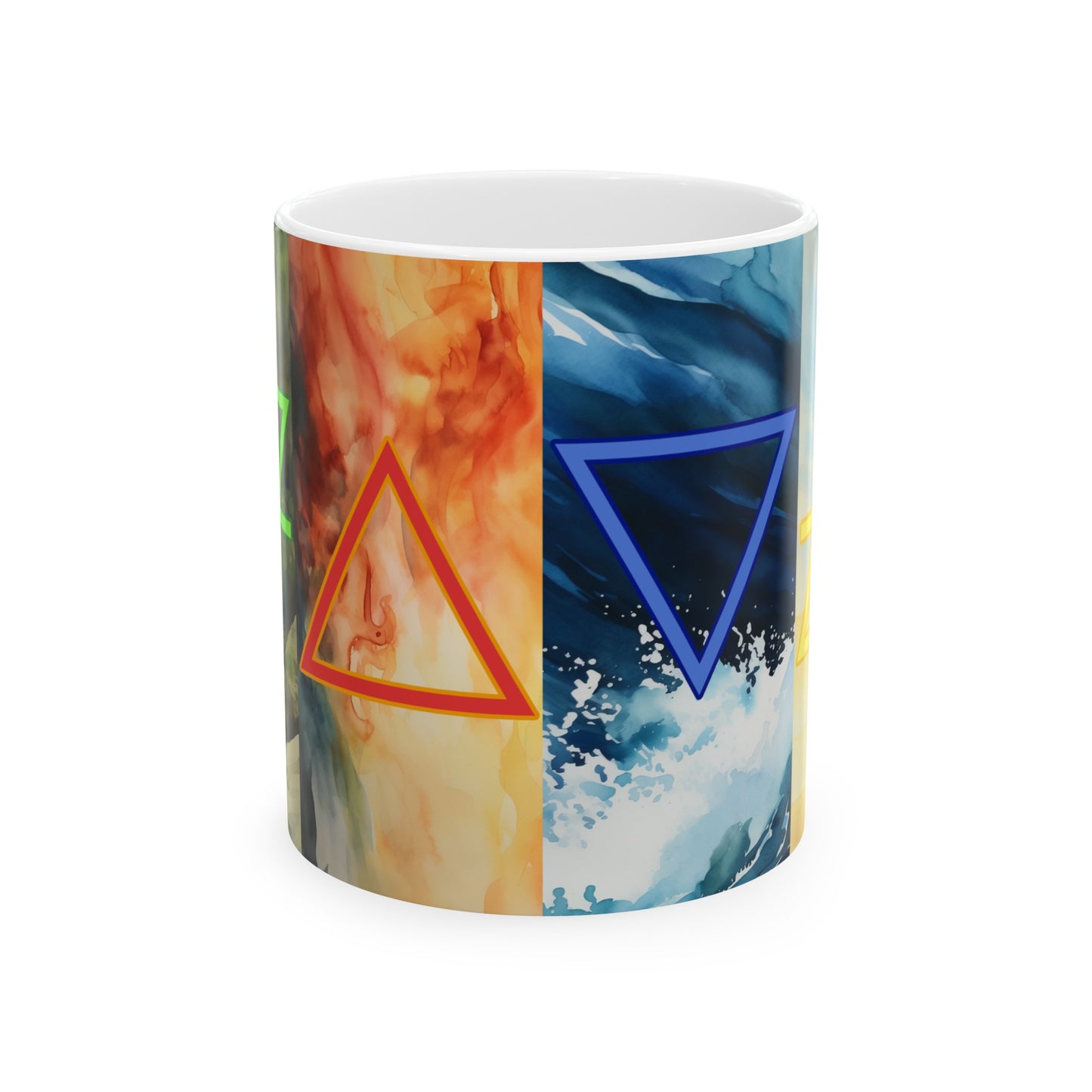 Four Elements Witch Mug | 11oz White Ceramic Mug | Earth Air Fire Water