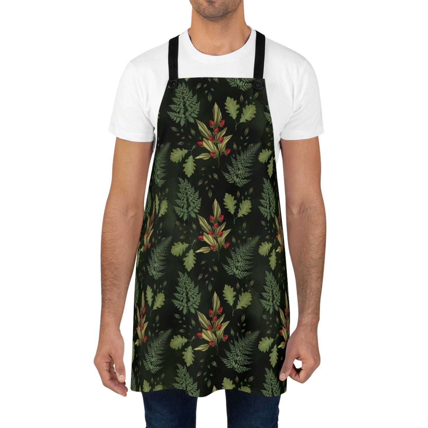 Green Witch Apron | Ferns & Flowers