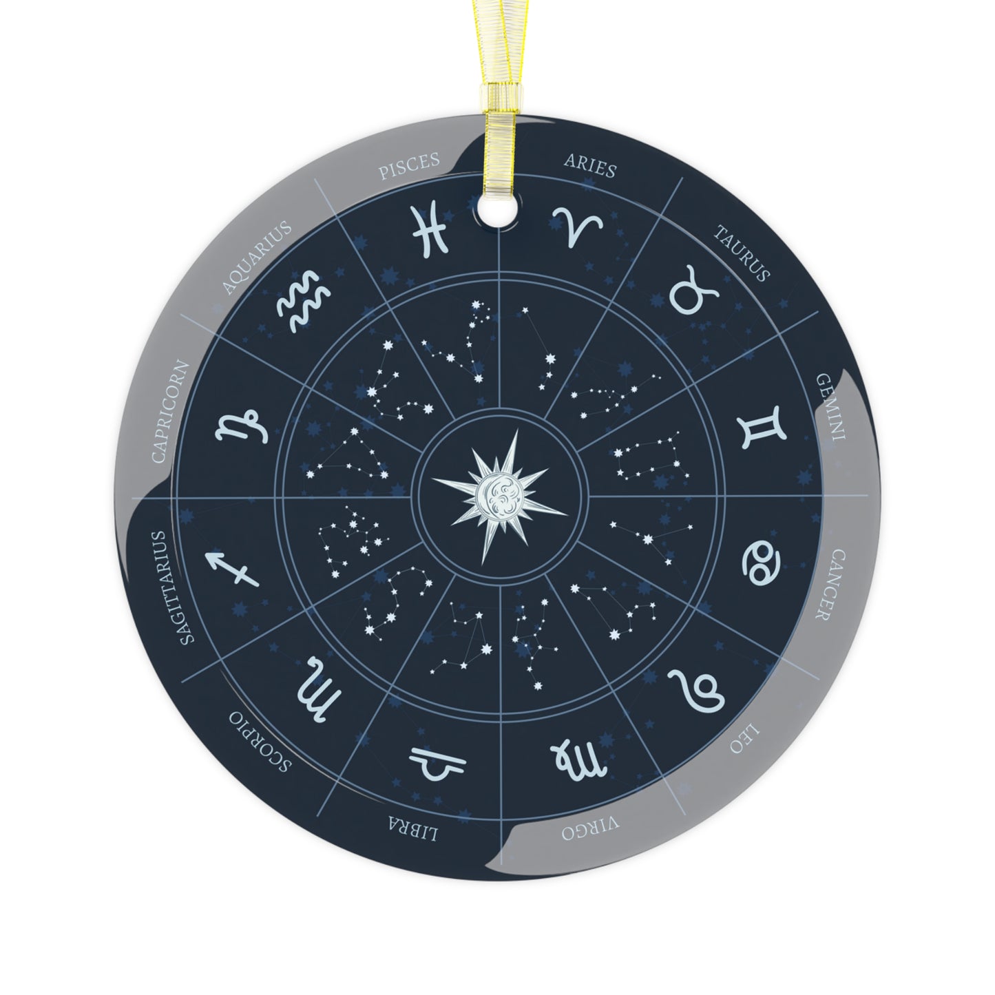 Glass Zodiac Ornament - Yule Ornament - Christmas Ornament - Ornament for Tree Winter Solstice - Pagan, Witch, Witchcraft