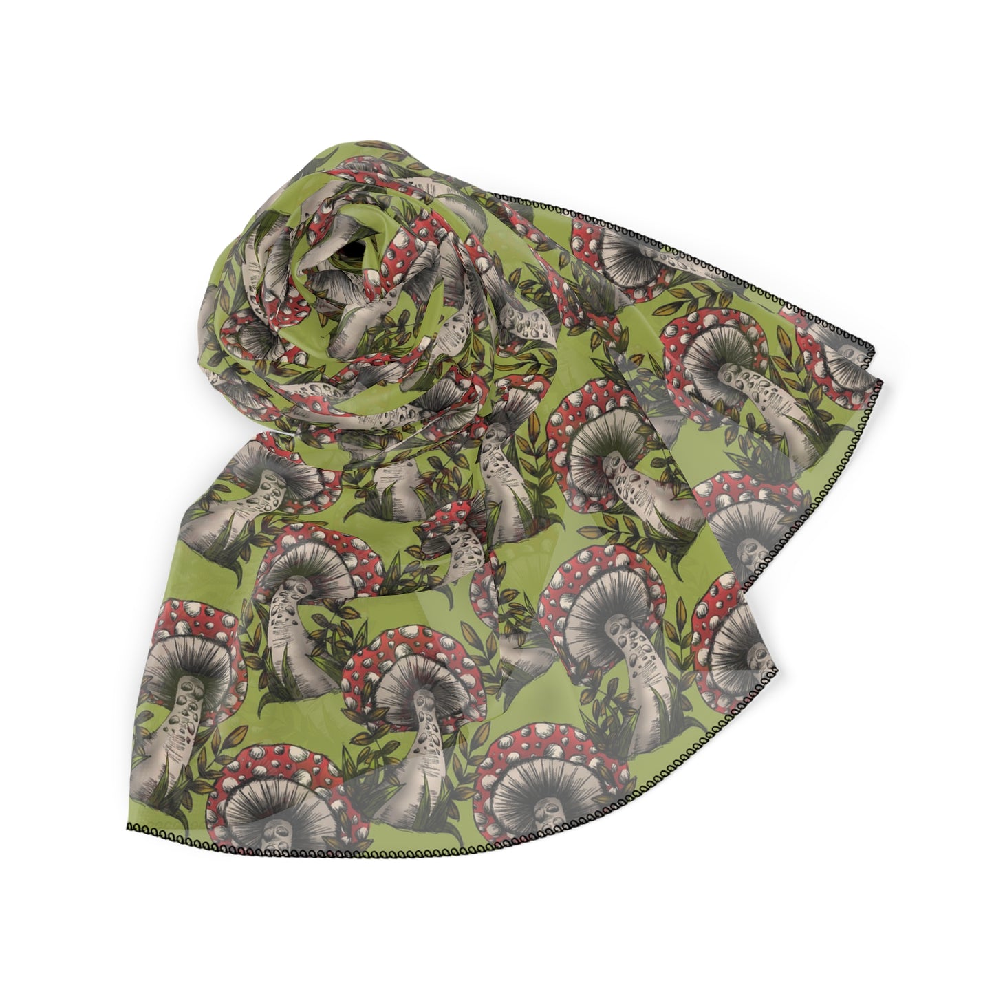 Green Mushroom Woodland Witches Veil | Witchy Pagan Scarf