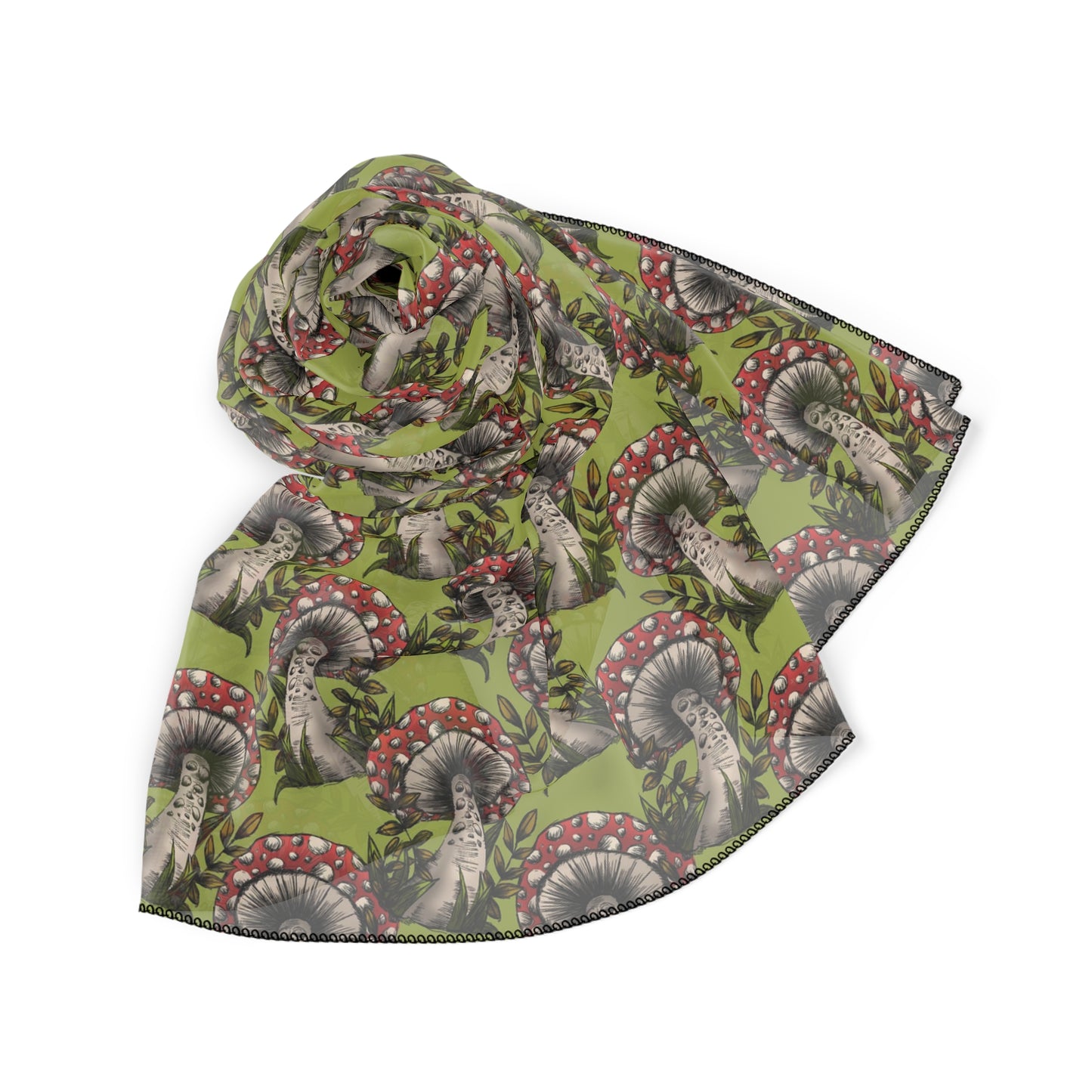 Green Mushroom Woodland Witches Veil | Witchy Pagan Scarf