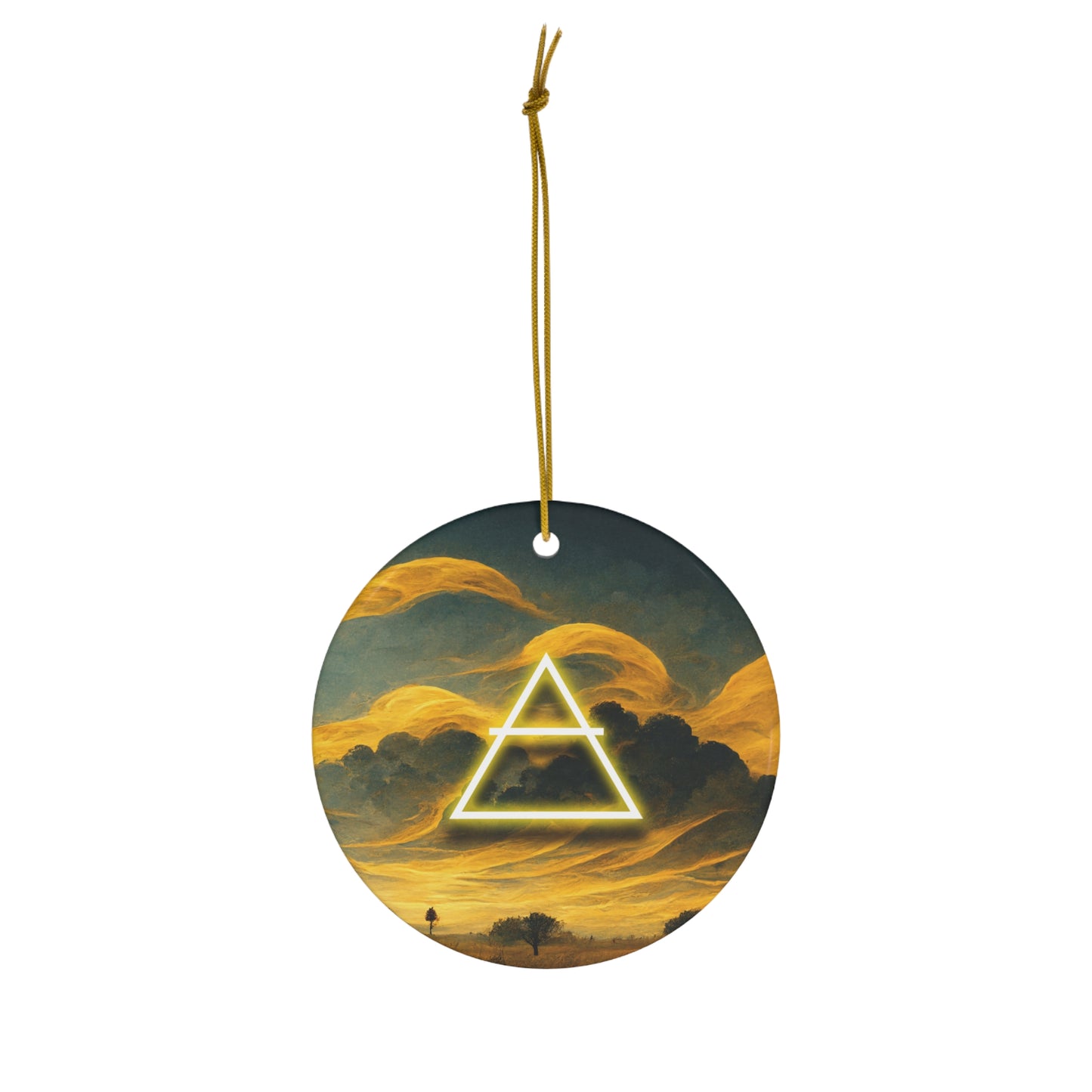Yule Ornament - Air Symbol - Ceramic Witchy Pagan Wiccan Yule ornament for Yule Tree, Christmas Tree, or Yule decor, wiccan gift, pa