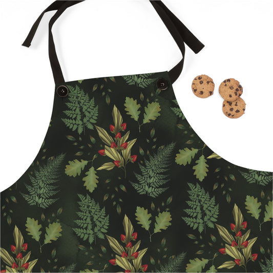 Green Witch Apron | Ferns & Flowers