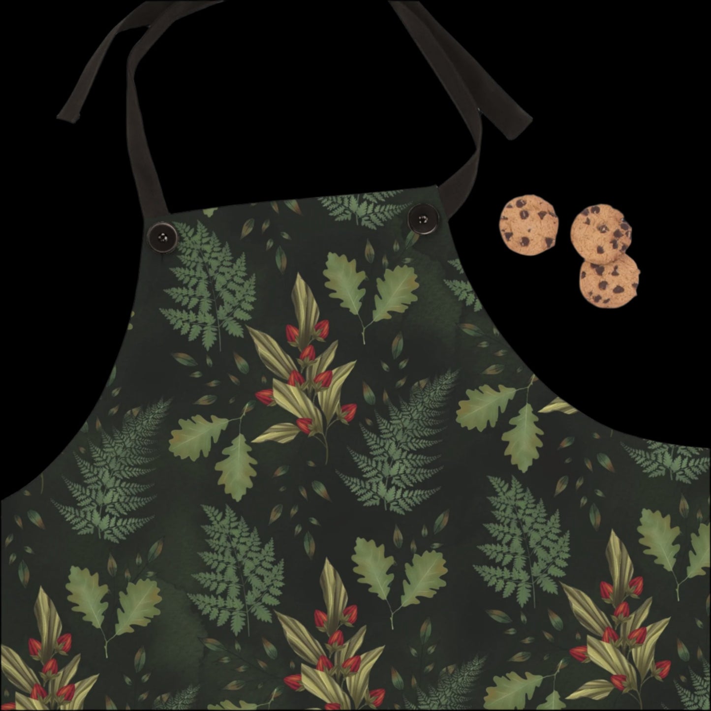 Green Witch Apron | Ferns & Flowers