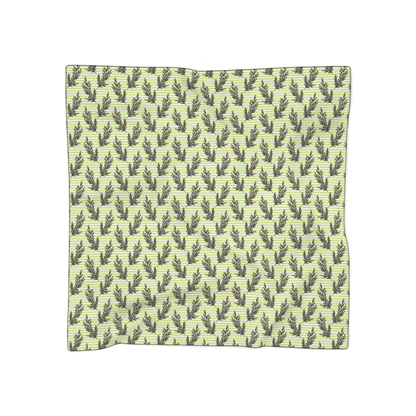 Leaves & Stripes Green Witches Veil | Witchy Pagan Scarf