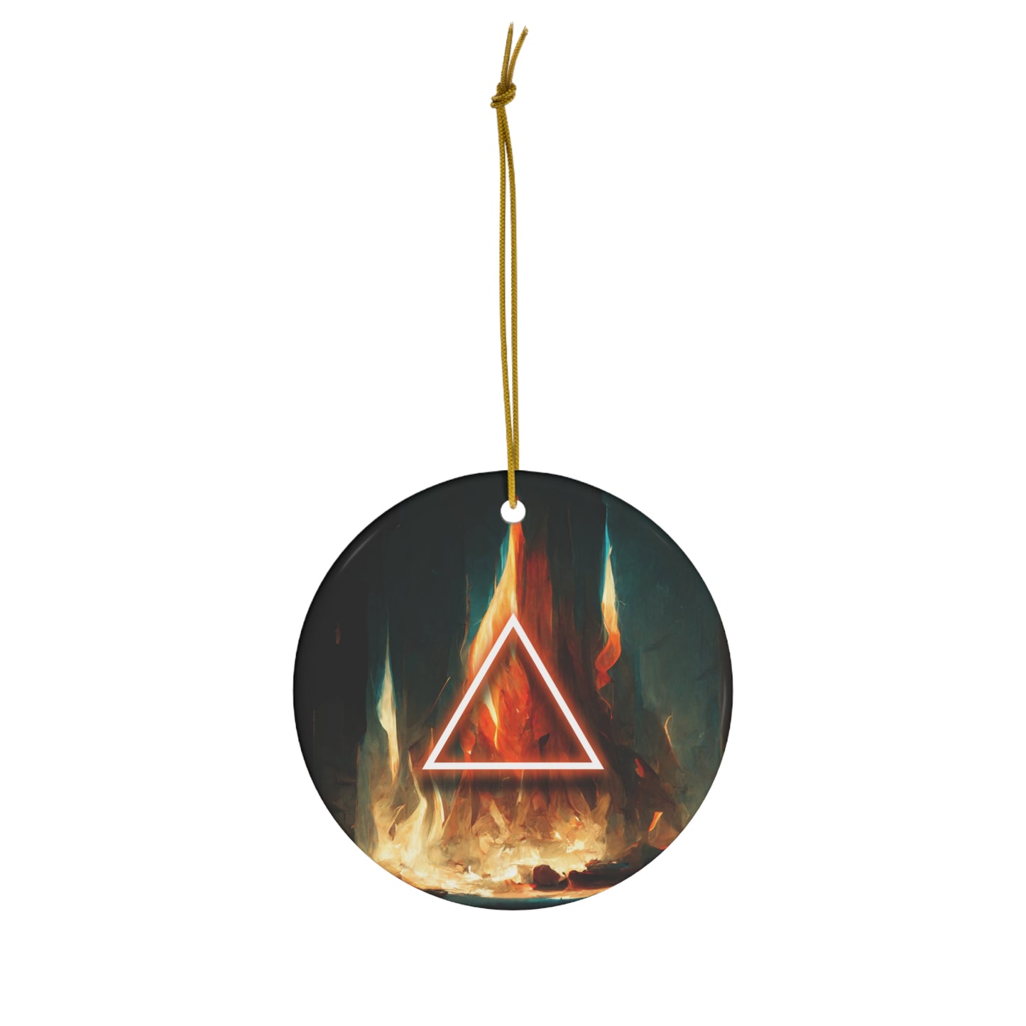 Yule Ornament - Fire Symbol - Witchy Pagan Wiccan Yule ornament for Yule Tree, Christmas Tree, or Yule decor, wiccan gift, pa