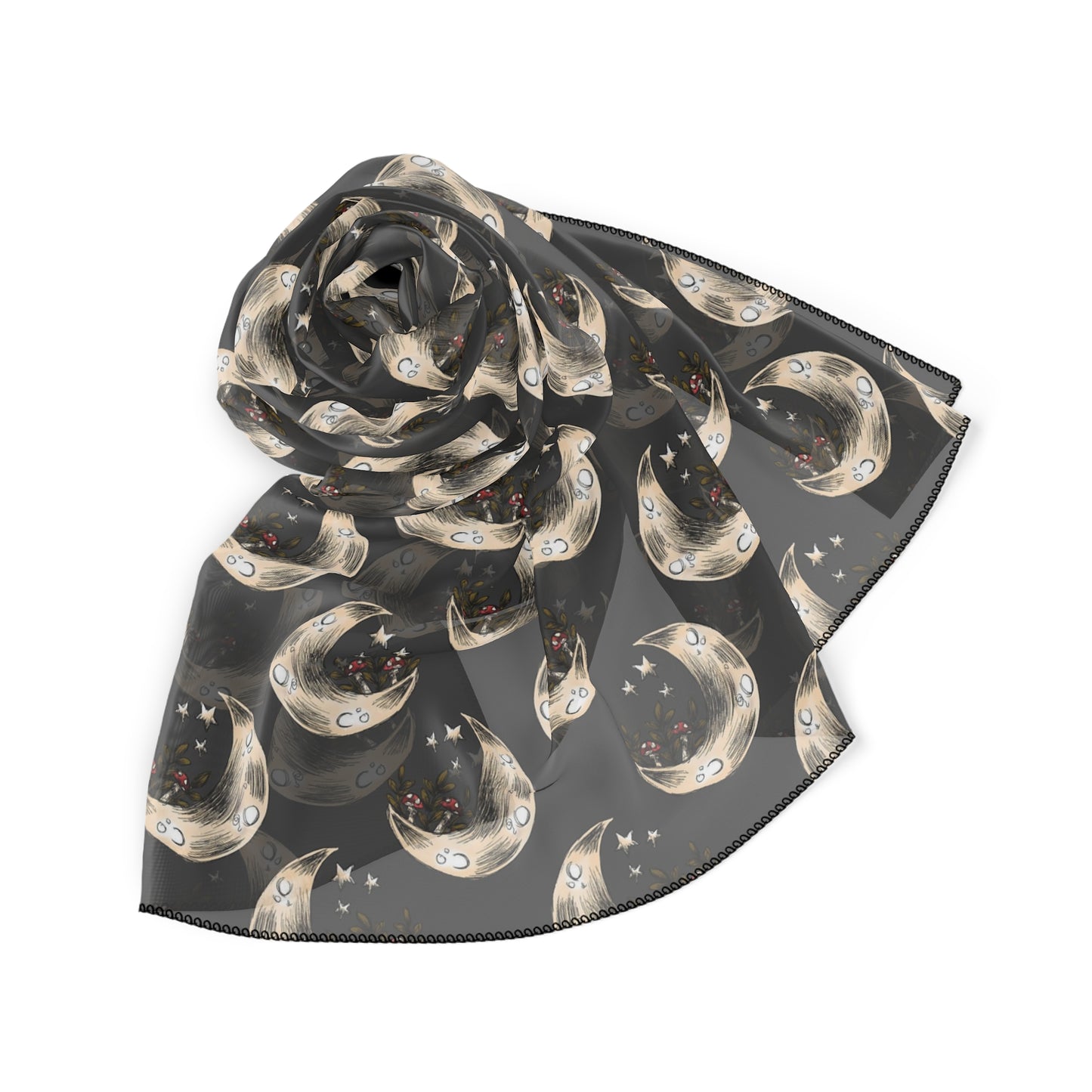 Moons & Shrooms Woodland Witches Veil | Witchy Pagan Scarf