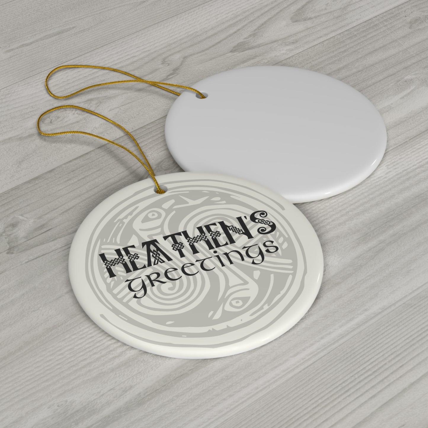 Heathen's Greetings, Ceramic Yule Ornaments, Celtic Witchcraft, Witch, Yule Pagan Celt Decor, Pagan Gift, Witchy Gift