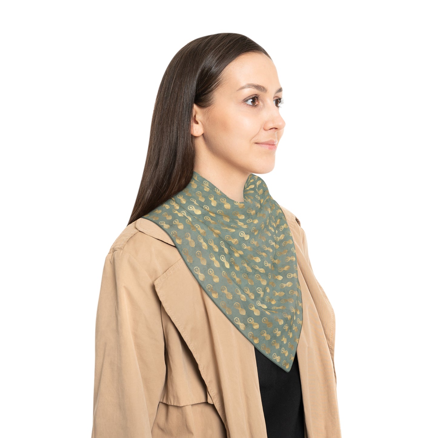 Green Goddess Pattern Witches Veil | Witchy Pagan Scarf