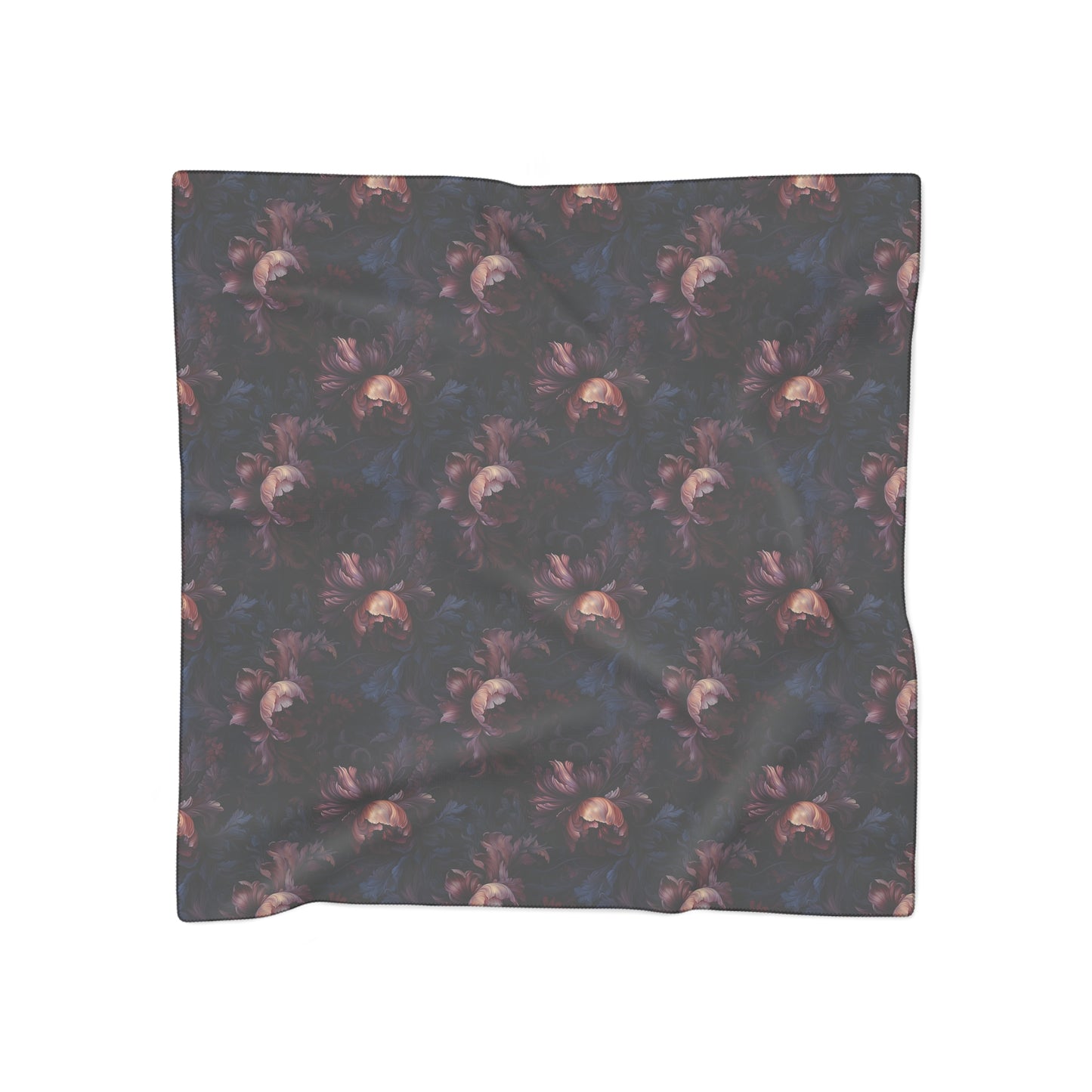 Dark Flowers & Roses Gothic Witches Veil | Witchy Pagan Scarf