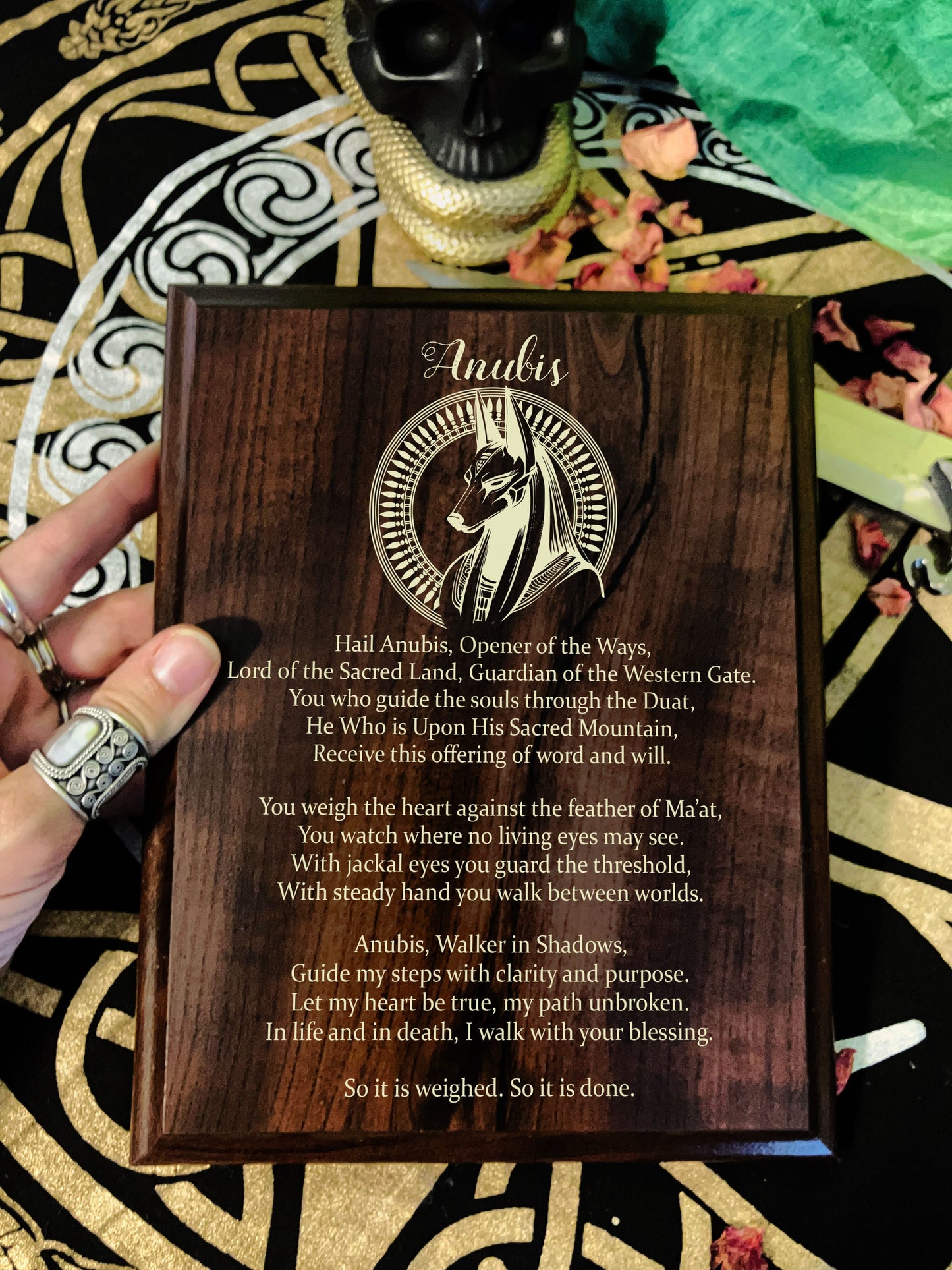 Anubis Prayer Pagan Wall Plaque