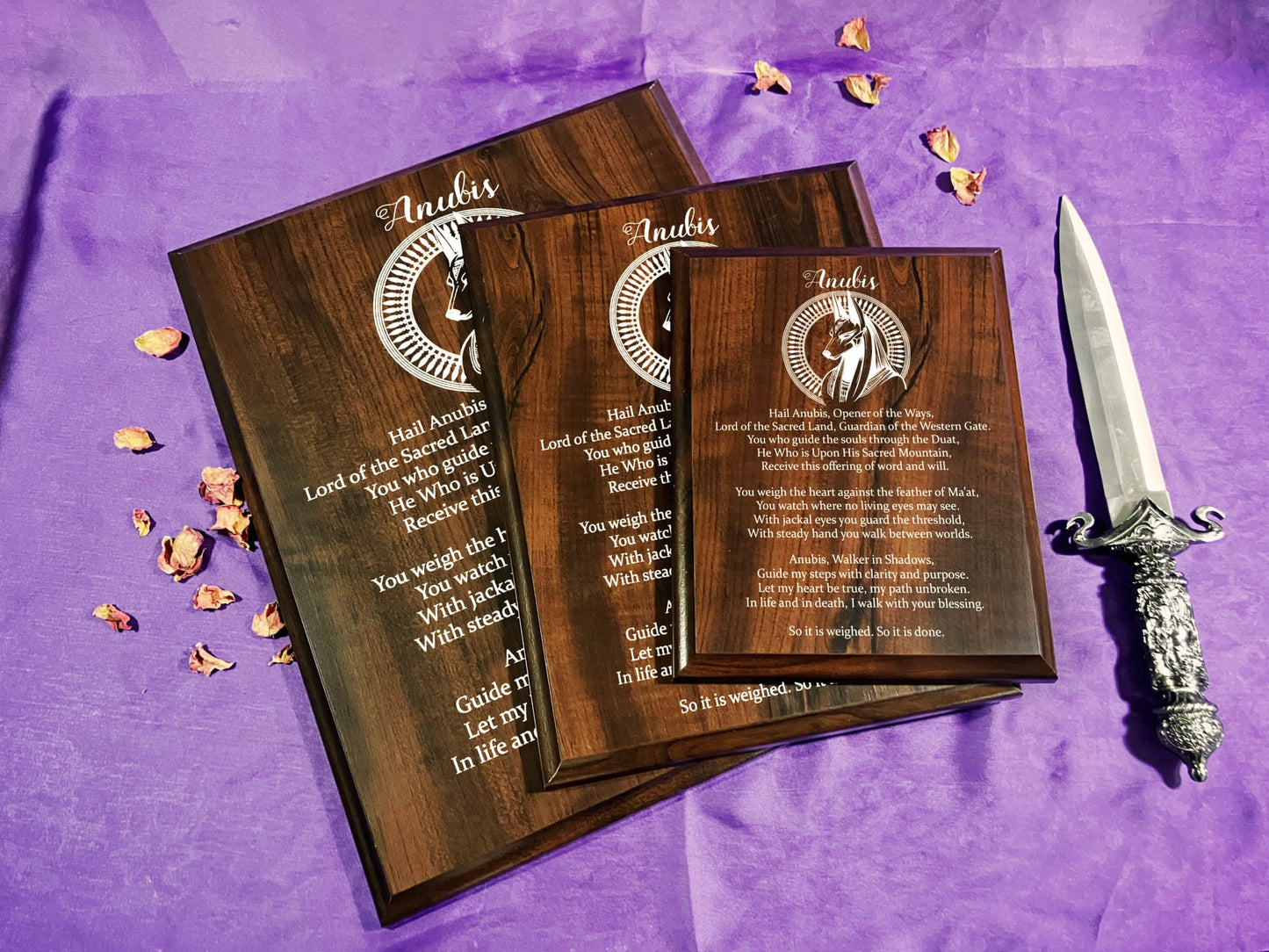 Anubis Prayer Pagan Wall Plaque