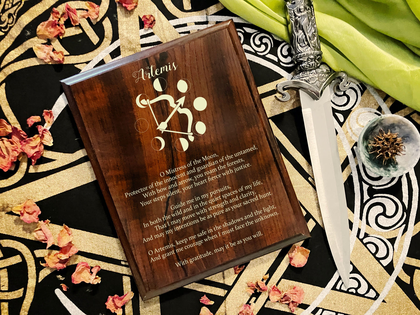 Artemis Prayer Pagan Wall Plaque
