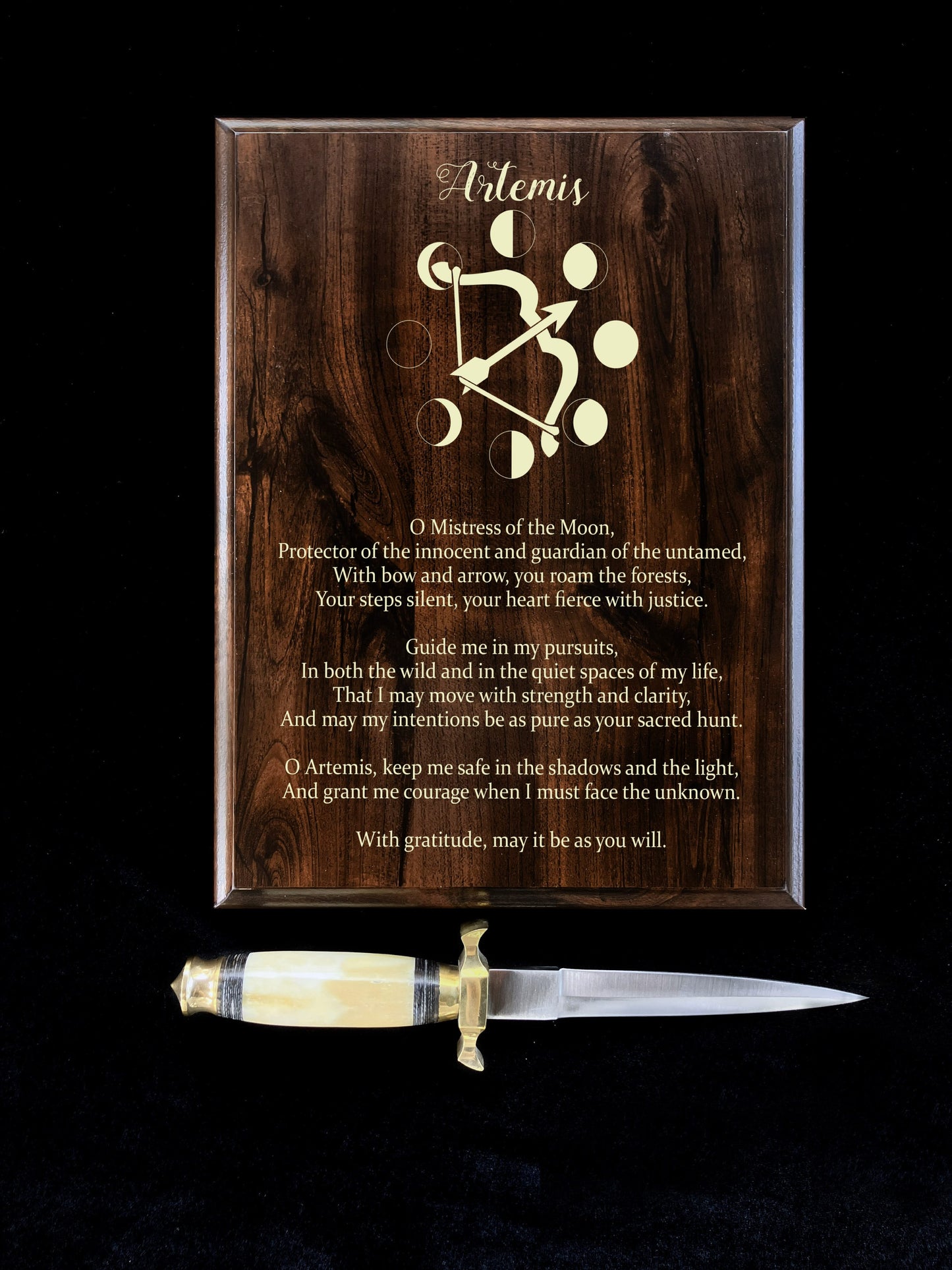 Artemis Prayer Pagan Wall Plaque