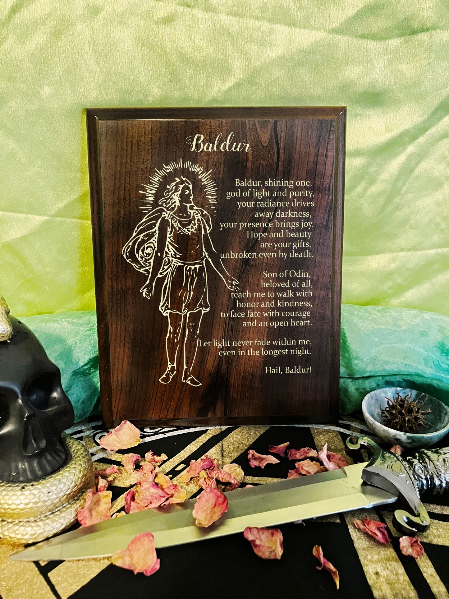 Baldur Prayer Pagan Wall Plaque