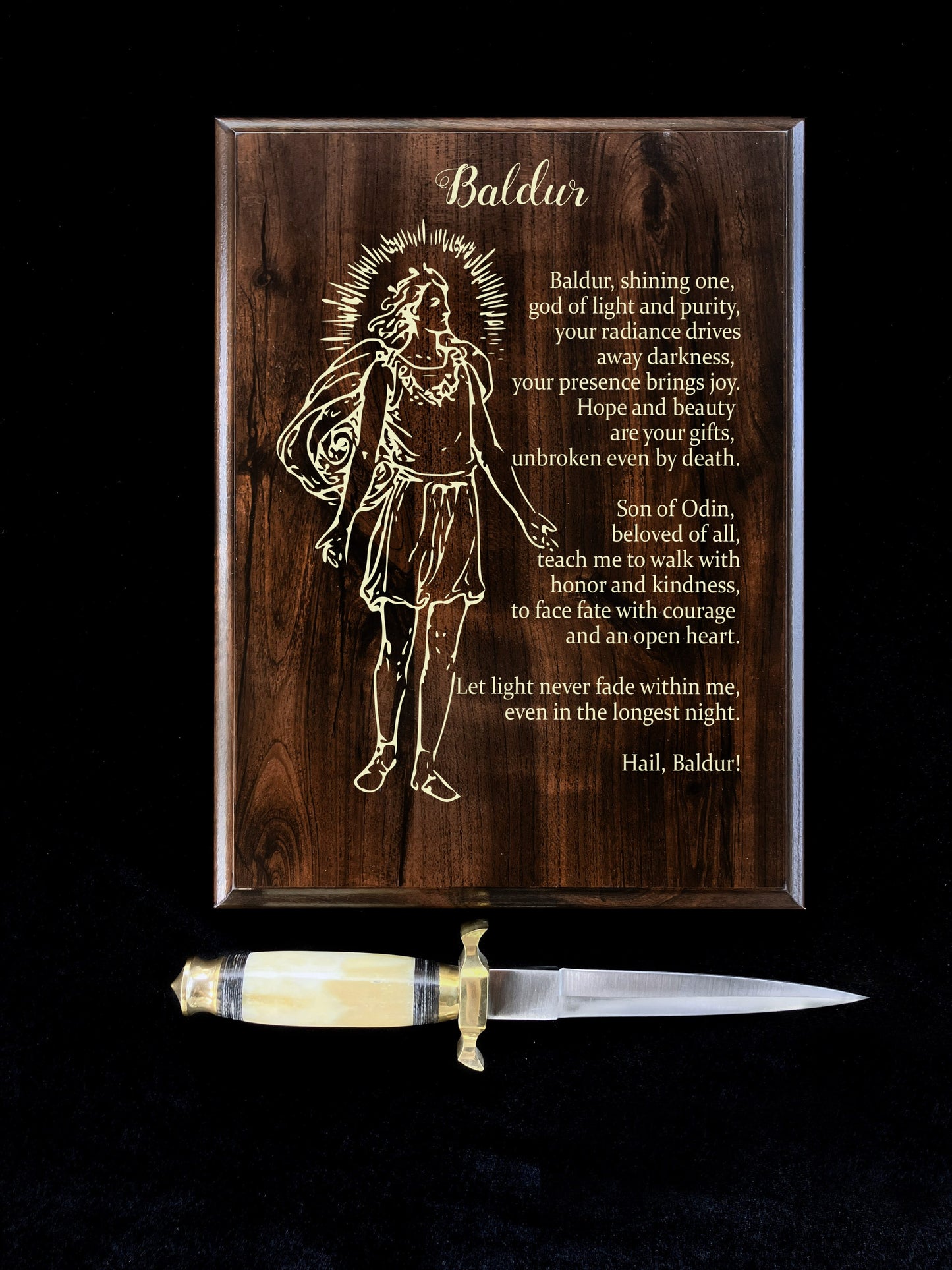Baldur Prayer Pagan Wall Plaque