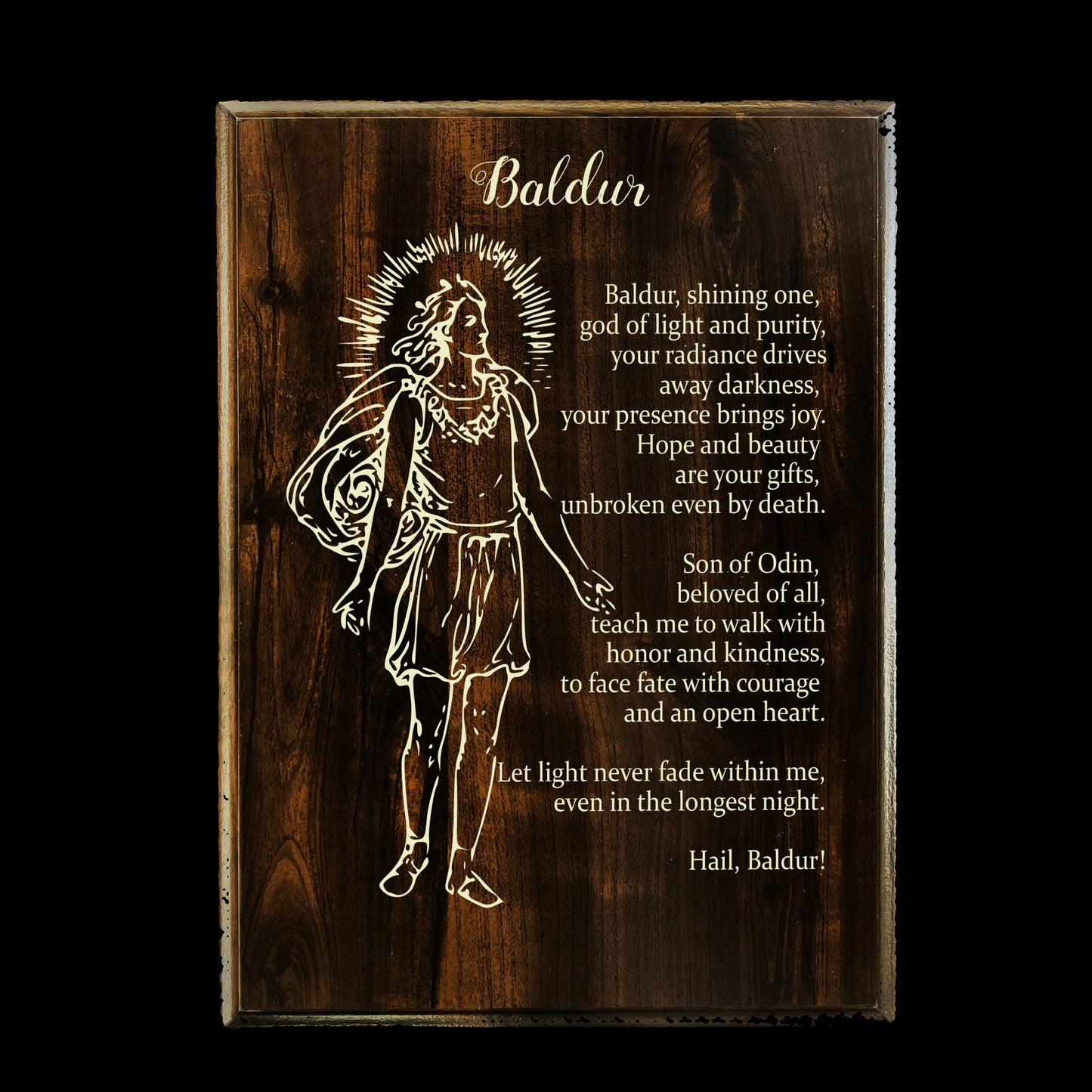 Baldur Prayer Pagan Wall Plaque