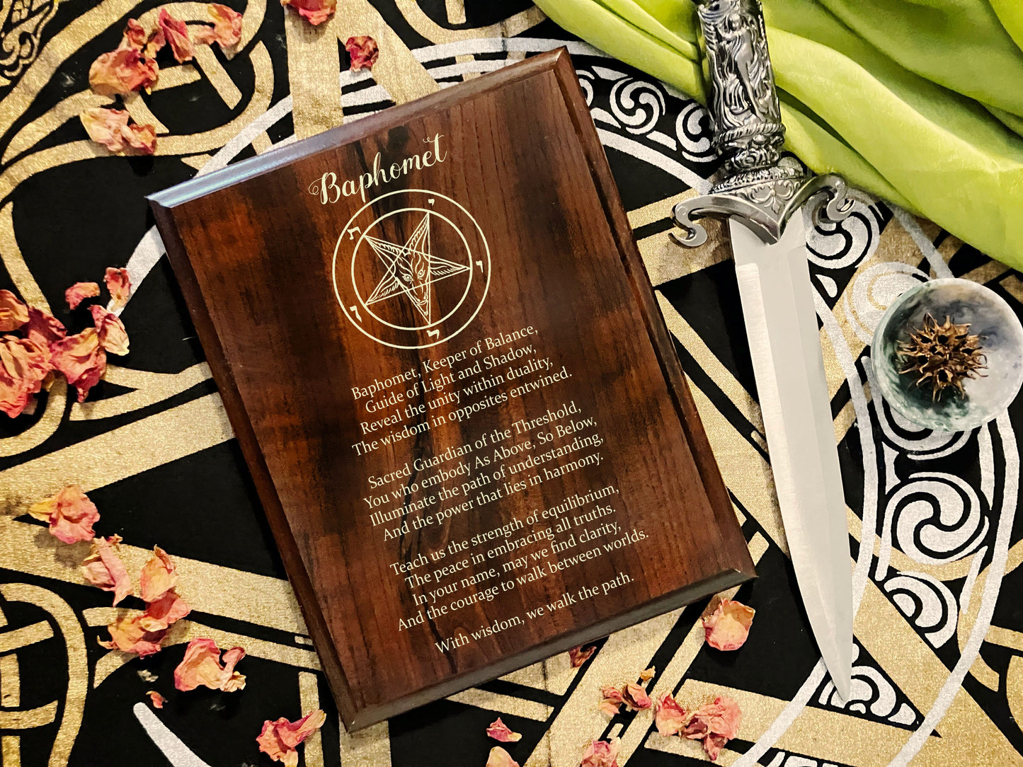 Baphomet Prayer Pagan Wall Plaque