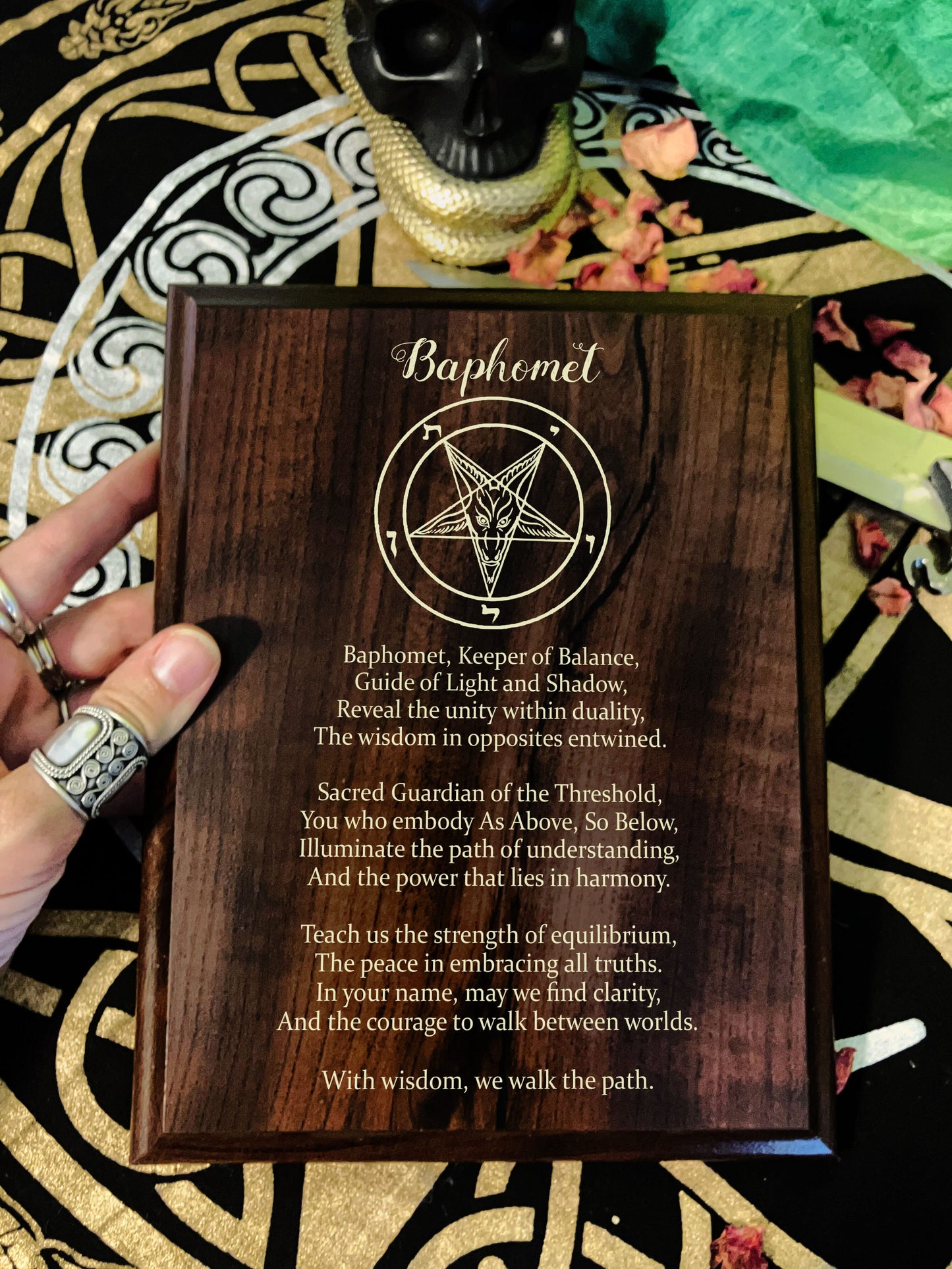 Baphomet Prayer Pagan Wall Plaque