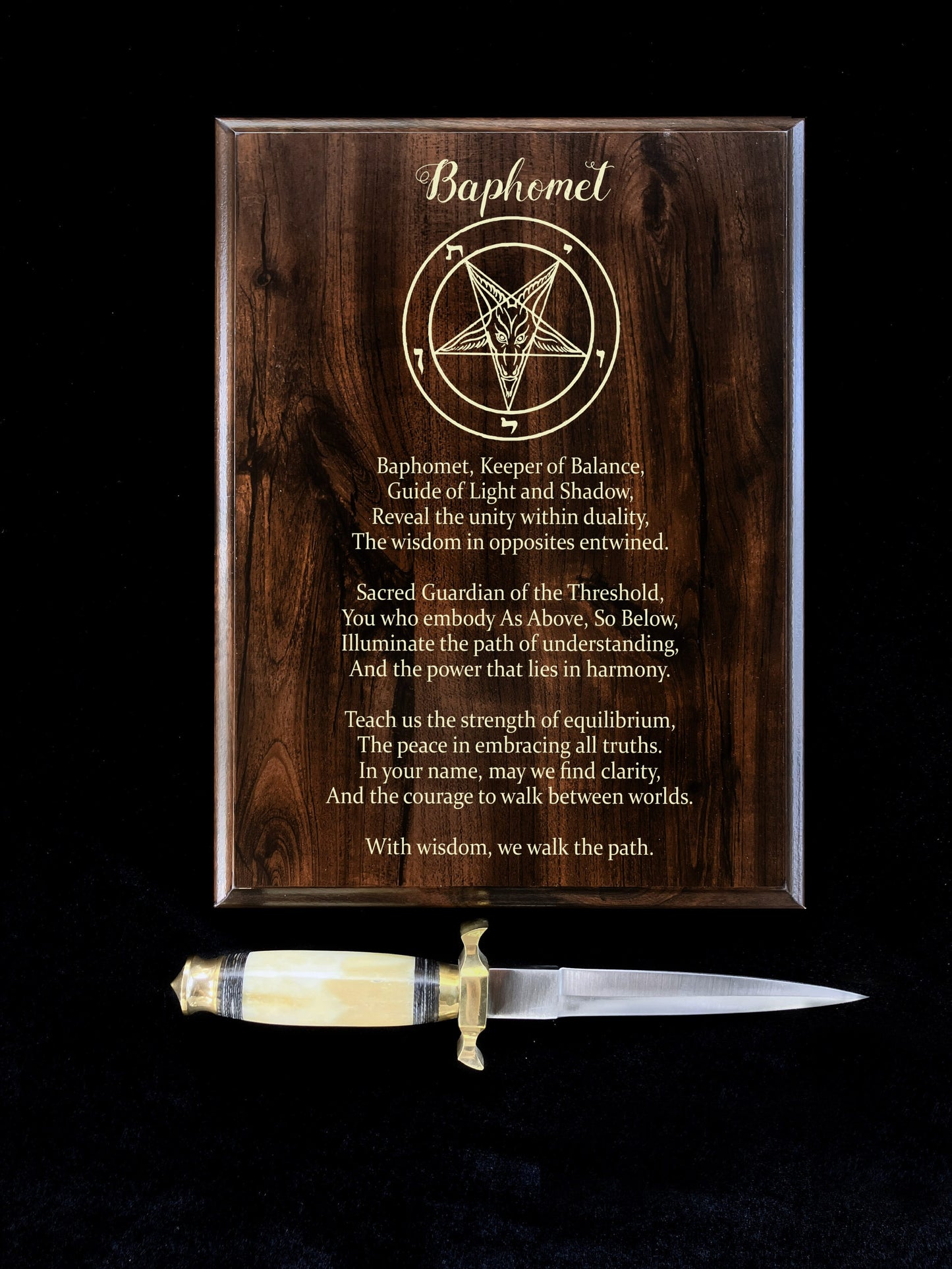 Baphomet Prayer Pagan Wall Plaque