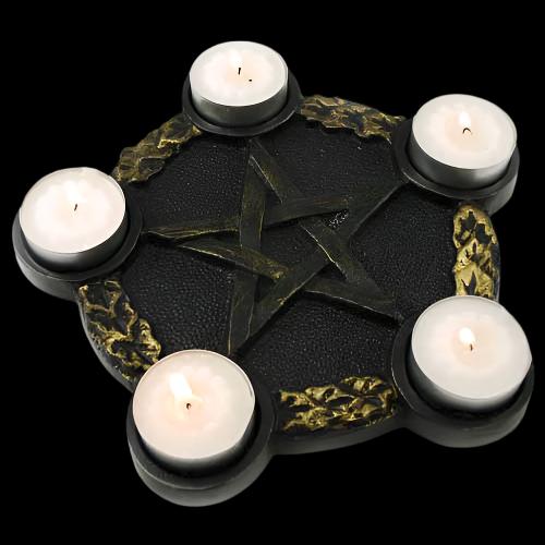 Pentagram Candle Holder Altar Plate