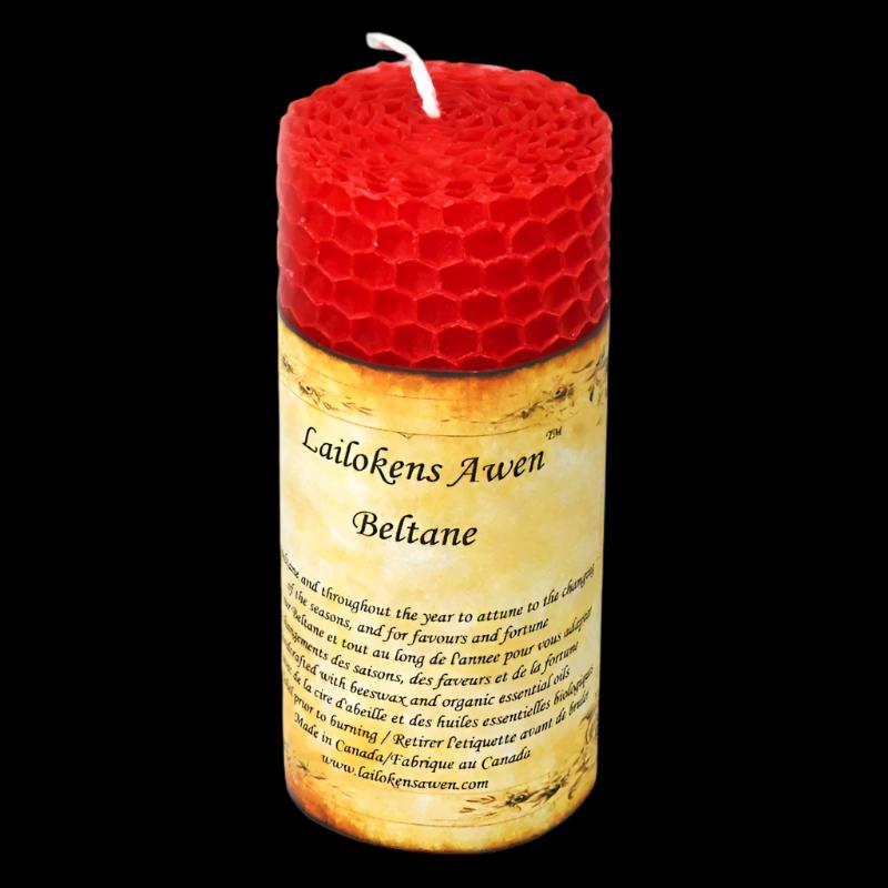 4" Beltane Beeswax Altar Candle