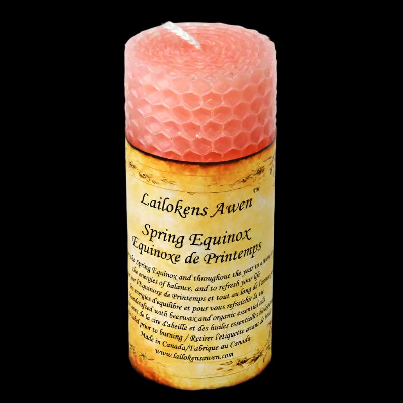 4" Spring Equinox, Ostara Beeswax Altar Candle