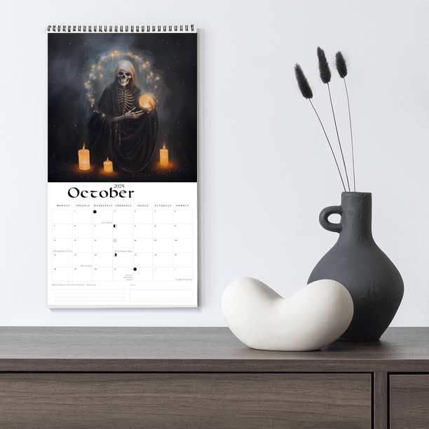 2024 Witche's Wall Calendar | Pagan Calendar | Moon Phases | Sabbats & Esbats