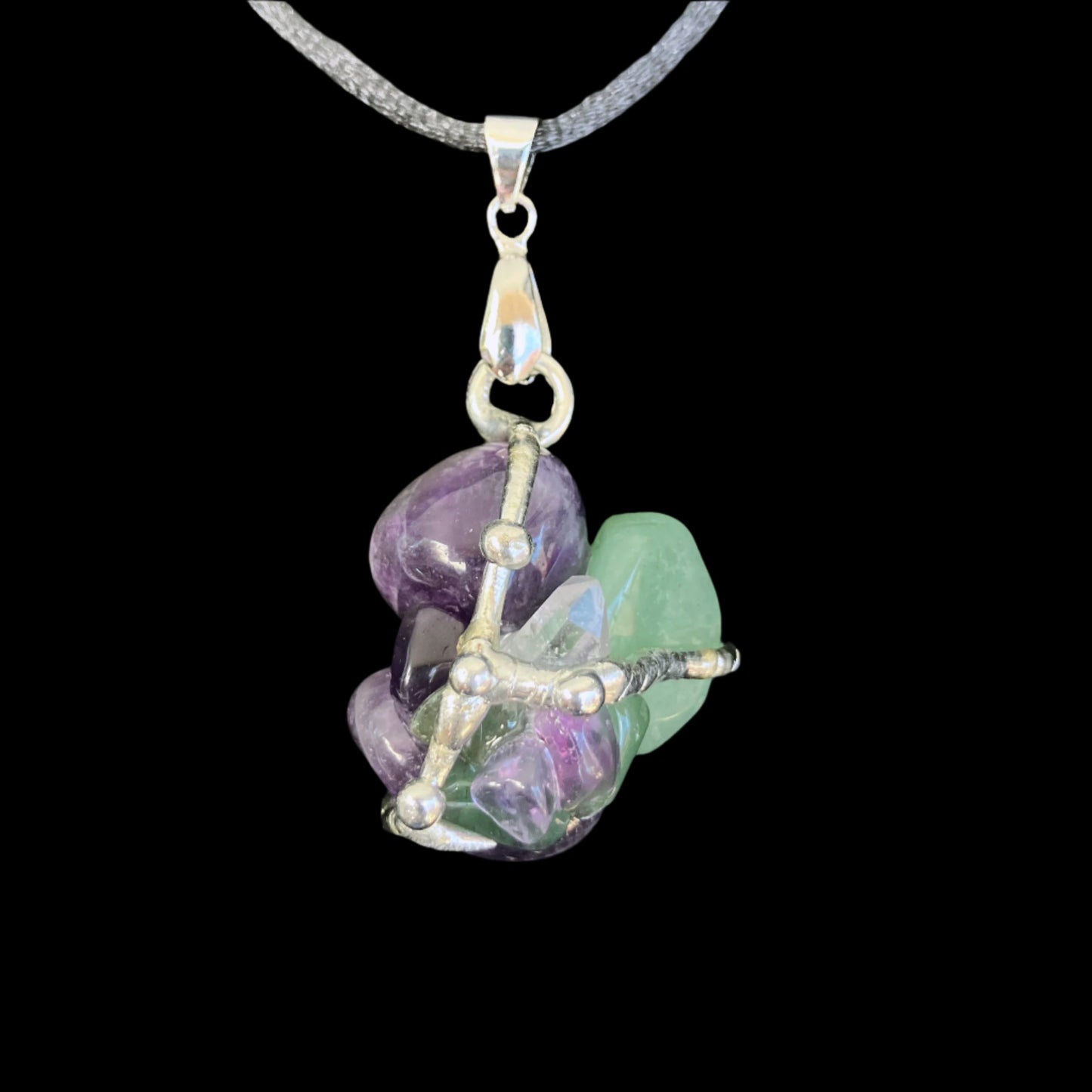 Crystal Amulet | HEALER | Aventurine, Amethyst, Natural Quartz Crystal