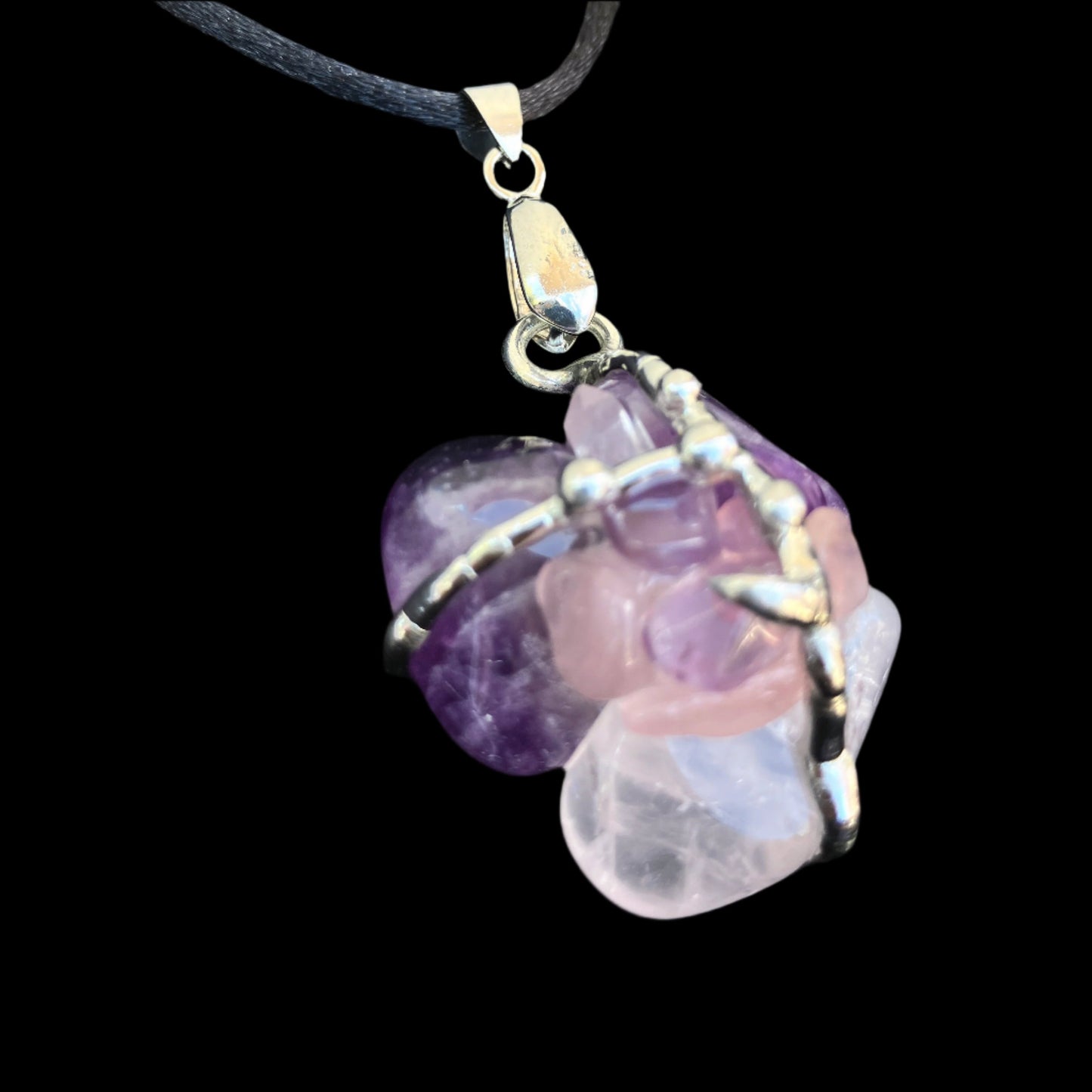 Crystal Amulet | LOVE | Rose Quartz, Amethyst, Natural Quartz