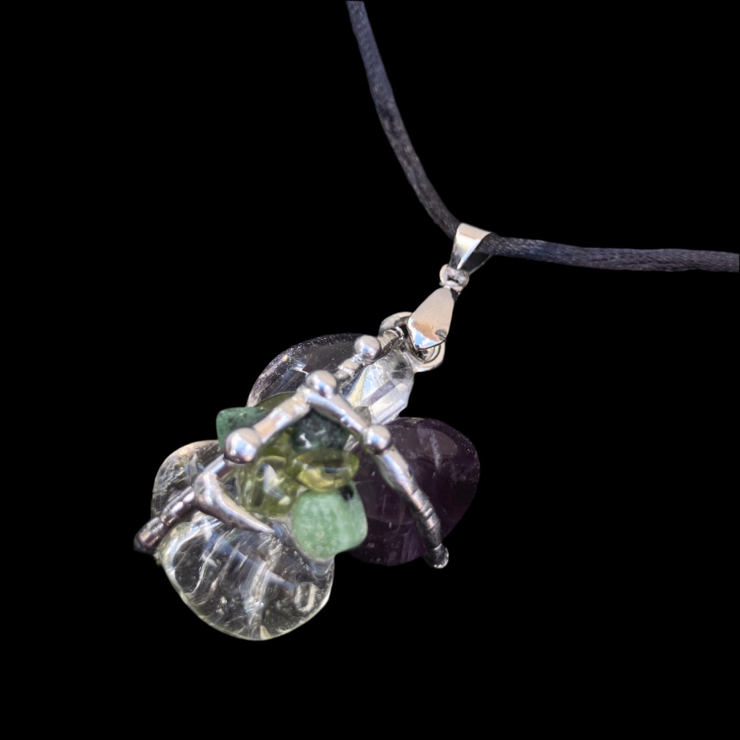 Crystal Amulet | PROSPERITY | Peridot, Emerald, Amethyst, Citrine, Clear Quartz Crystal