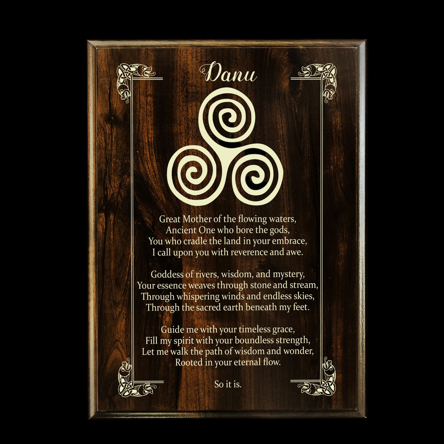 Danu Prayer Pagan Wall Plaque