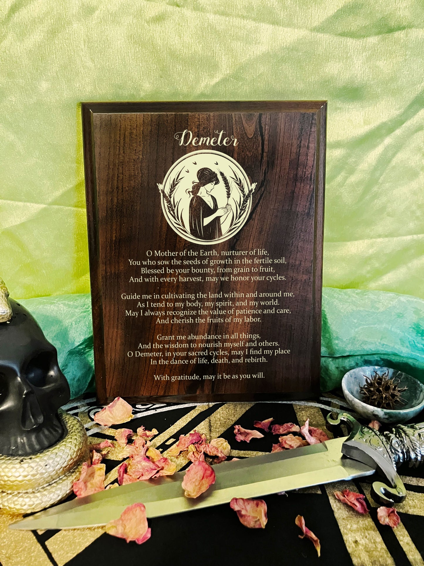Demeter Prayer Pagan Wall Plaque
