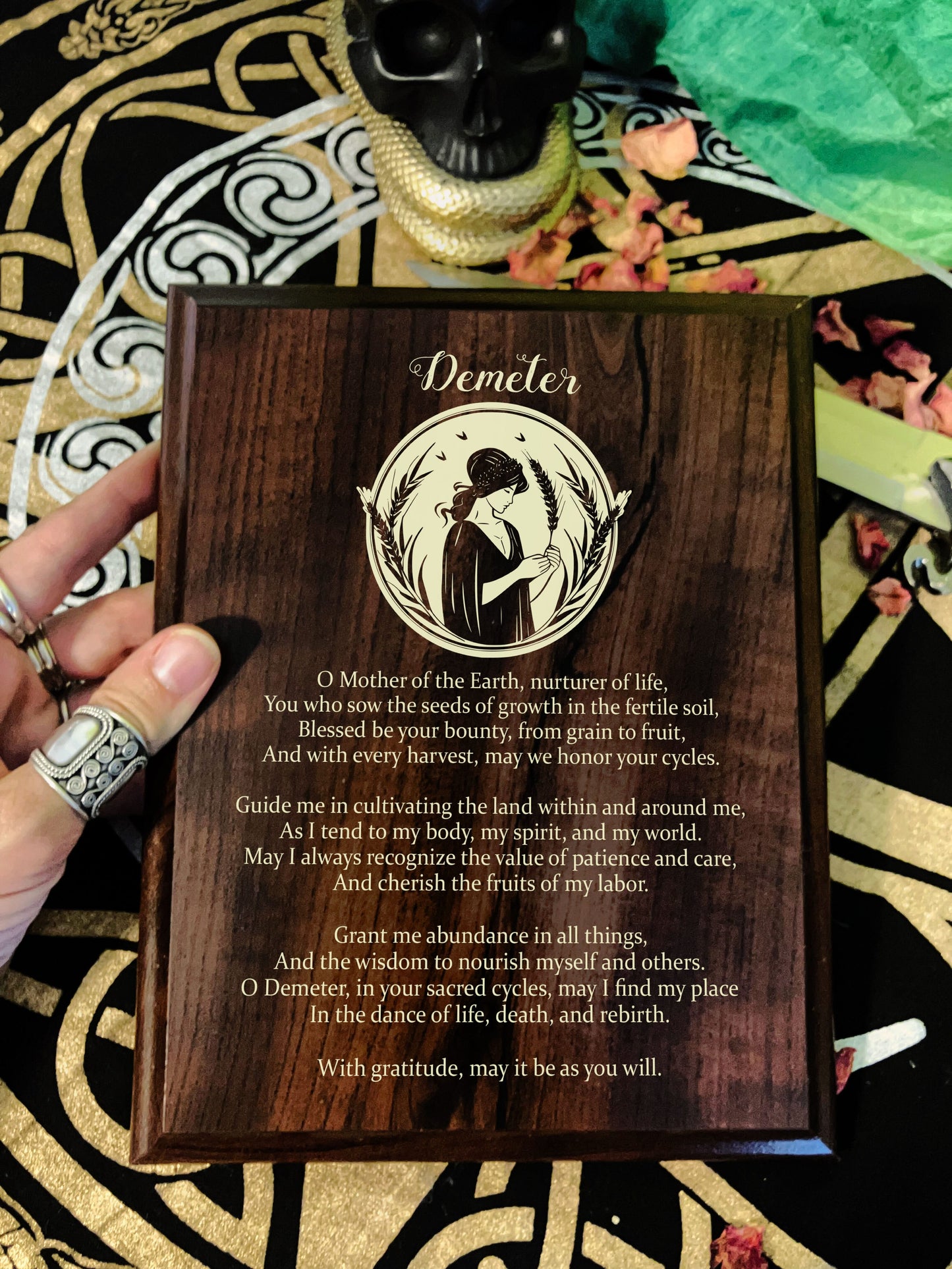Demeter Prayer Pagan Wall Plaque