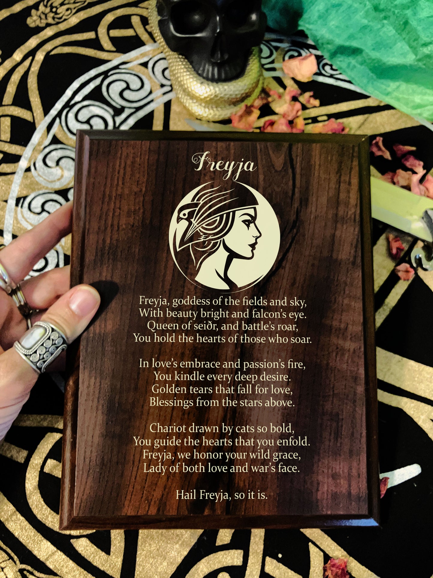 Freyja Prayer Pagan Wall Plaque