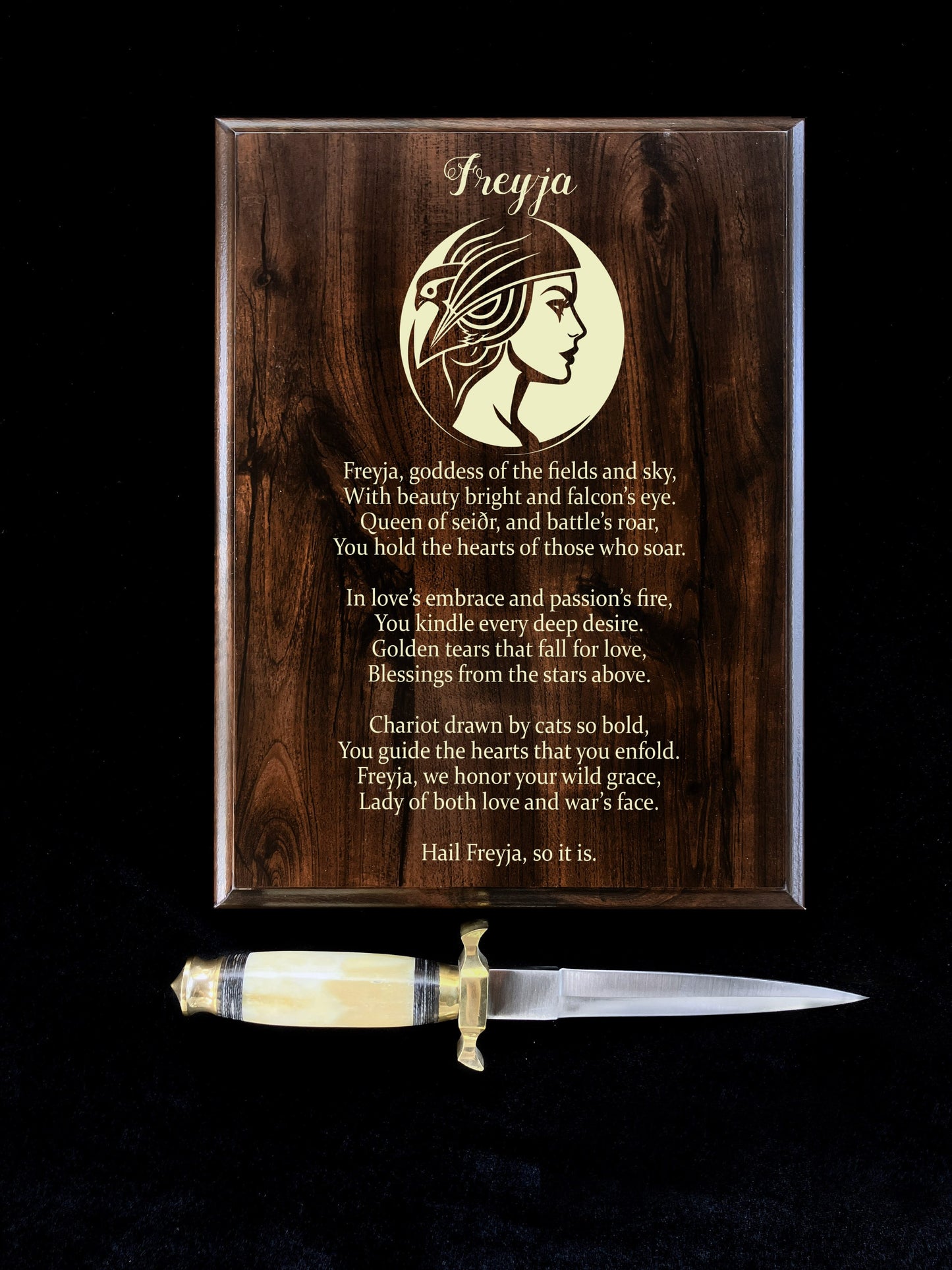 Freyja Prayer Pagan Wall Plaque