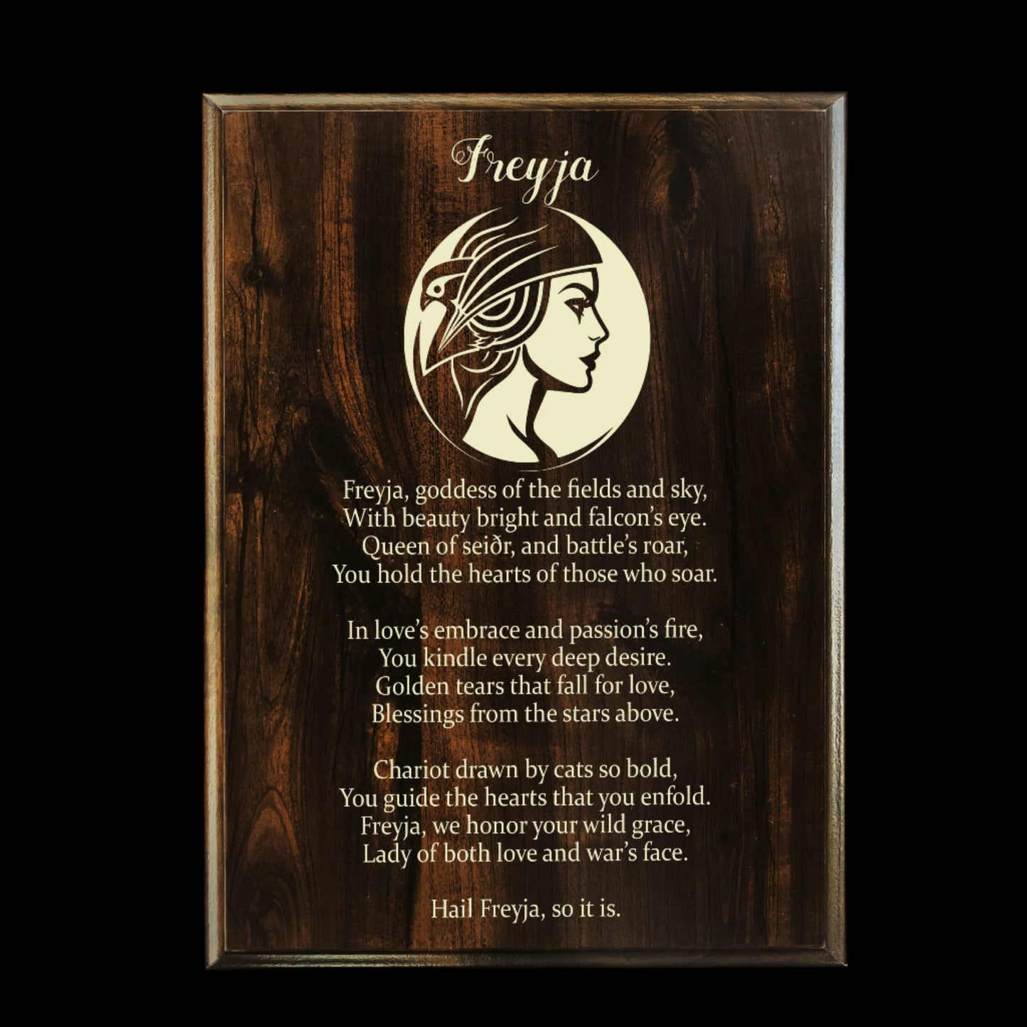 Freyja Prayer Pagan Wall Plaque