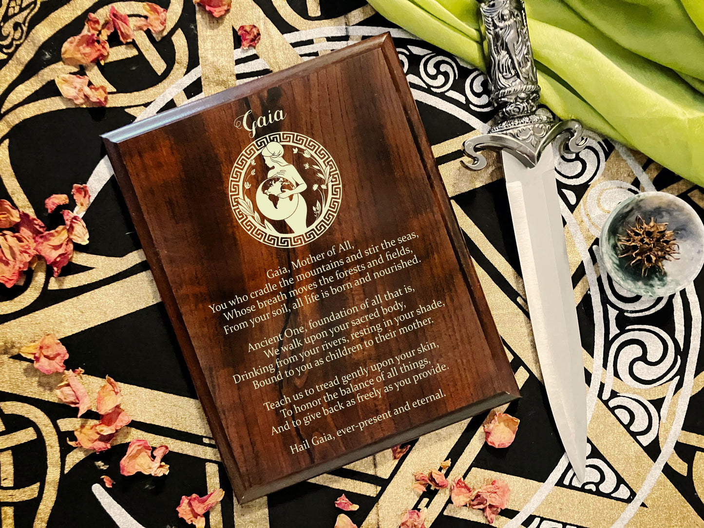 Gaia Prayer Pagan Wall Plaque