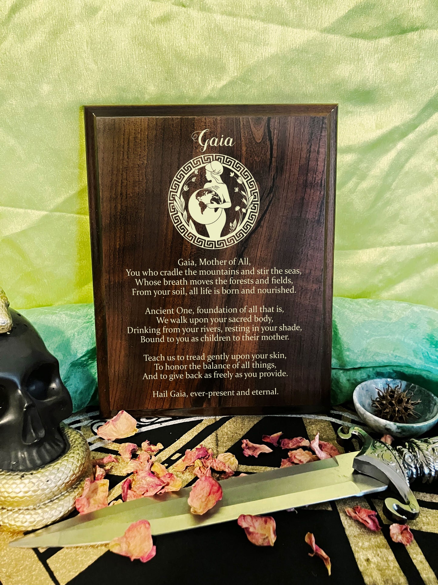 Gaia Prayer Pagan Wall Plaque