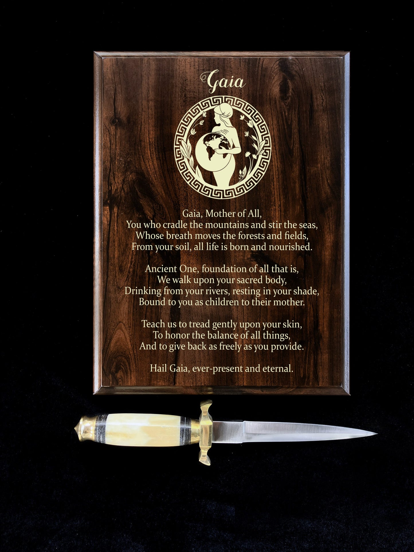 Gaia Prayer Pagan Wall Plaque