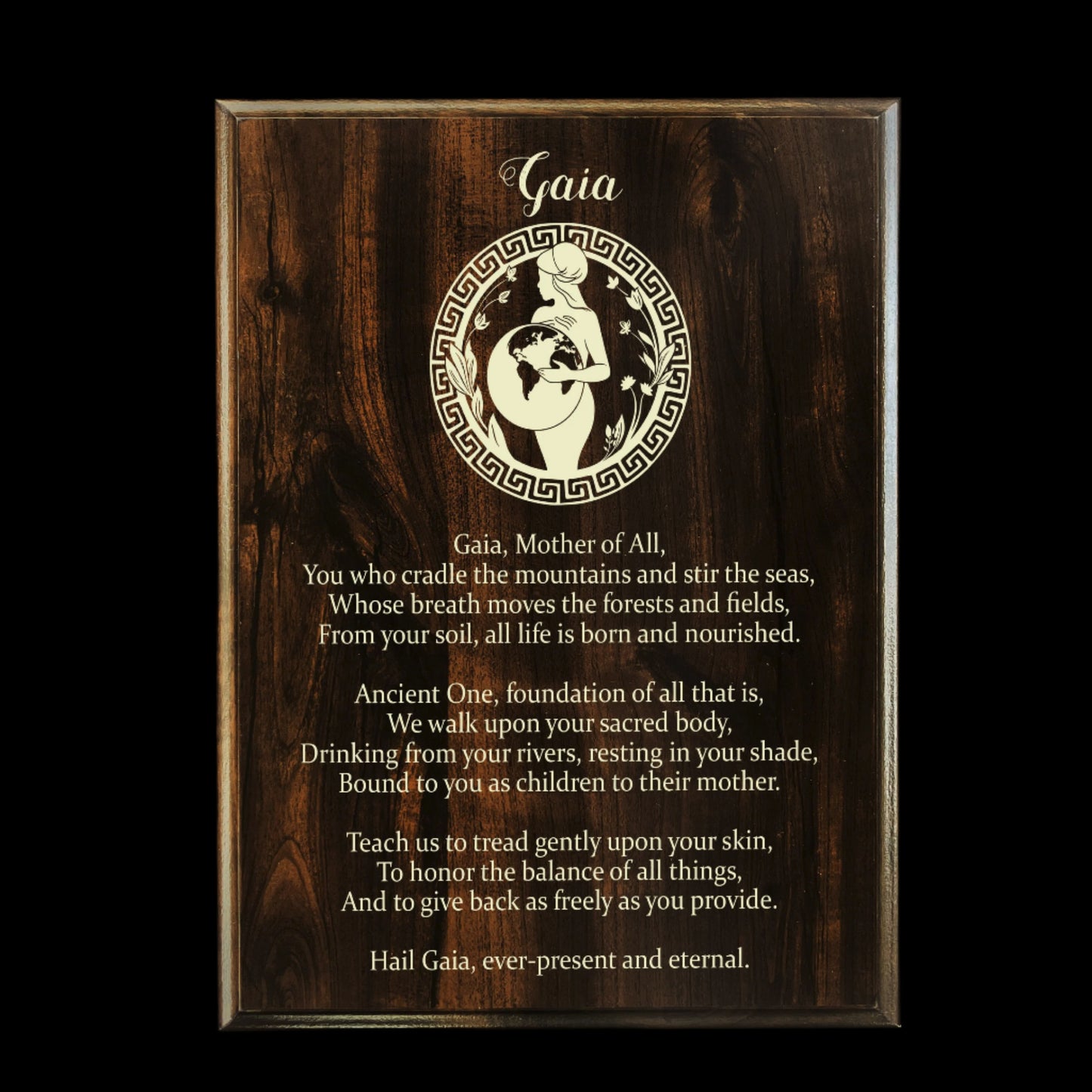 Gaia Prayer Pagan Wall Plaque