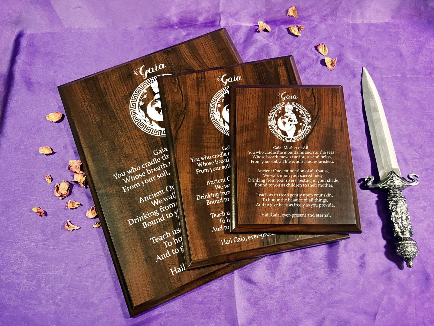 Gaia Prayer Pagan Wall Plaque