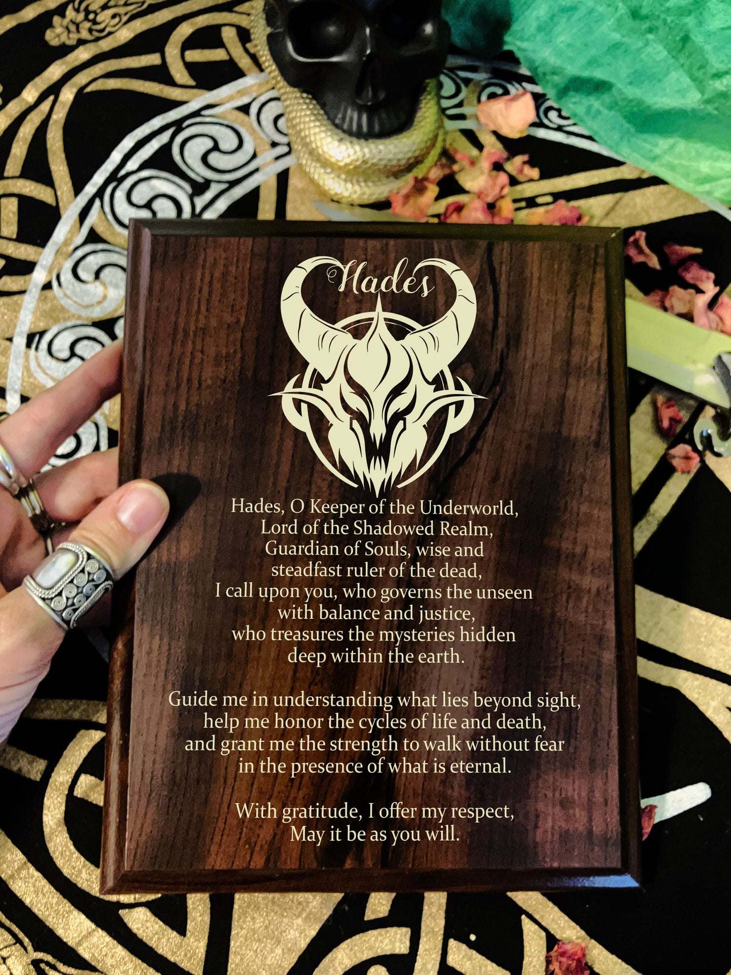 Hades Prayer Pagan Wall Plaque